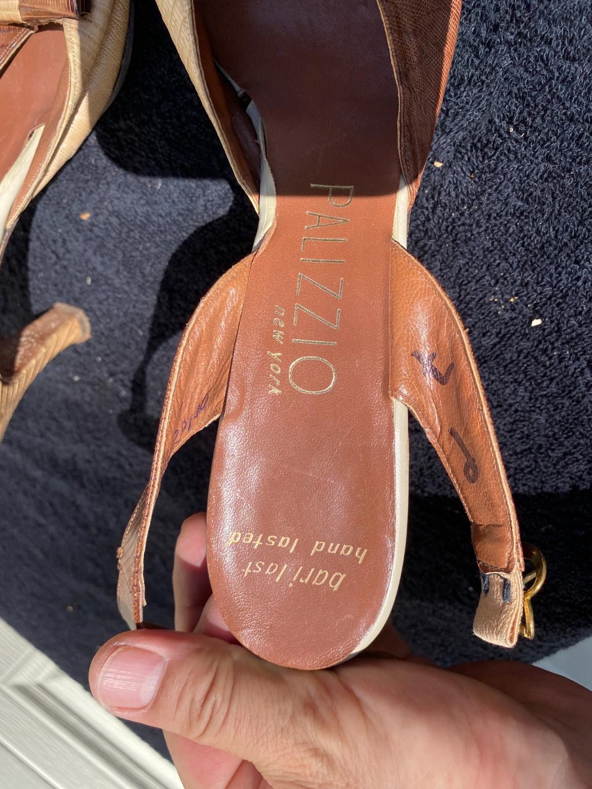 Designer Vintage Women 50s/60s Palizzio Leather Sandals SZ. 7B (S618) Size US 7 / IT 37 - 6 Thumbnail