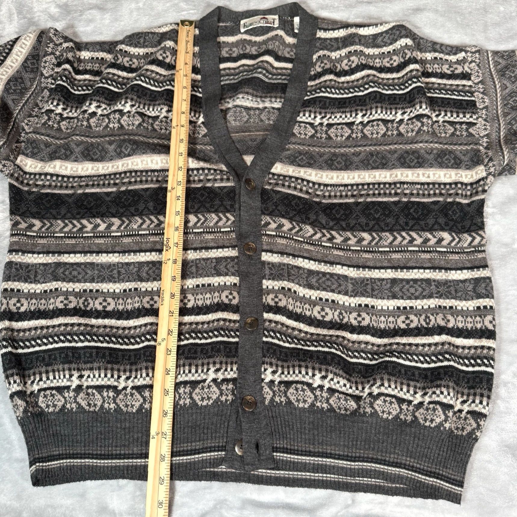 Vintage VINTAGE Florence Tricot Cardigan Sweater Mens XL Tall Wool Acrylic Italy Size US XL / EU 56 / 4 - 6 Thumbnail