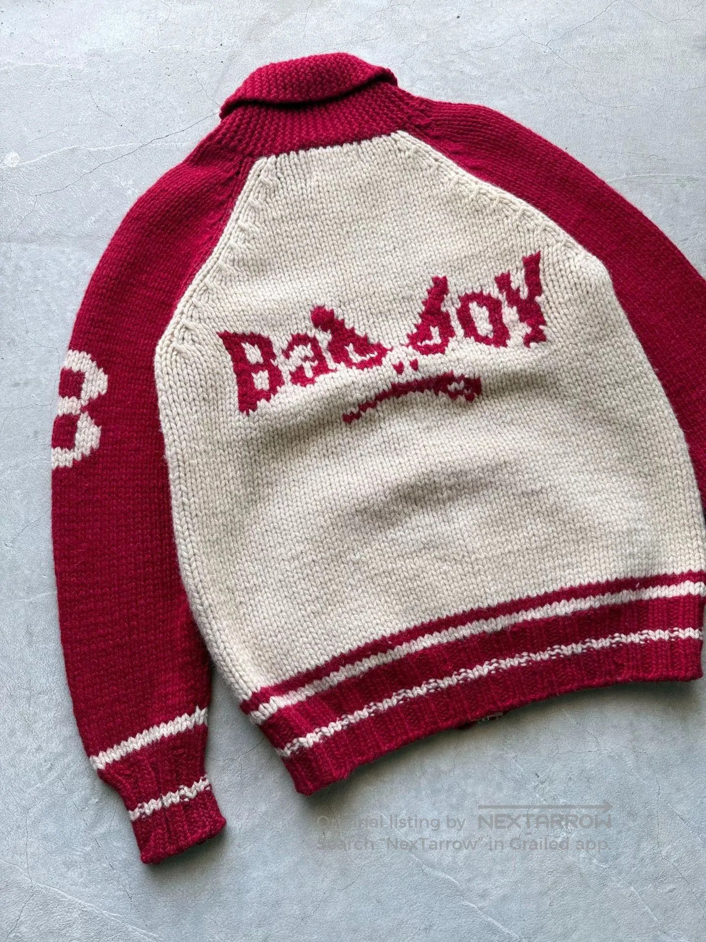 Vintage Vintage 90s BadBoy Wool Cardigan. Size US L / EU 52-54 / 3 - 5 Thumbnail