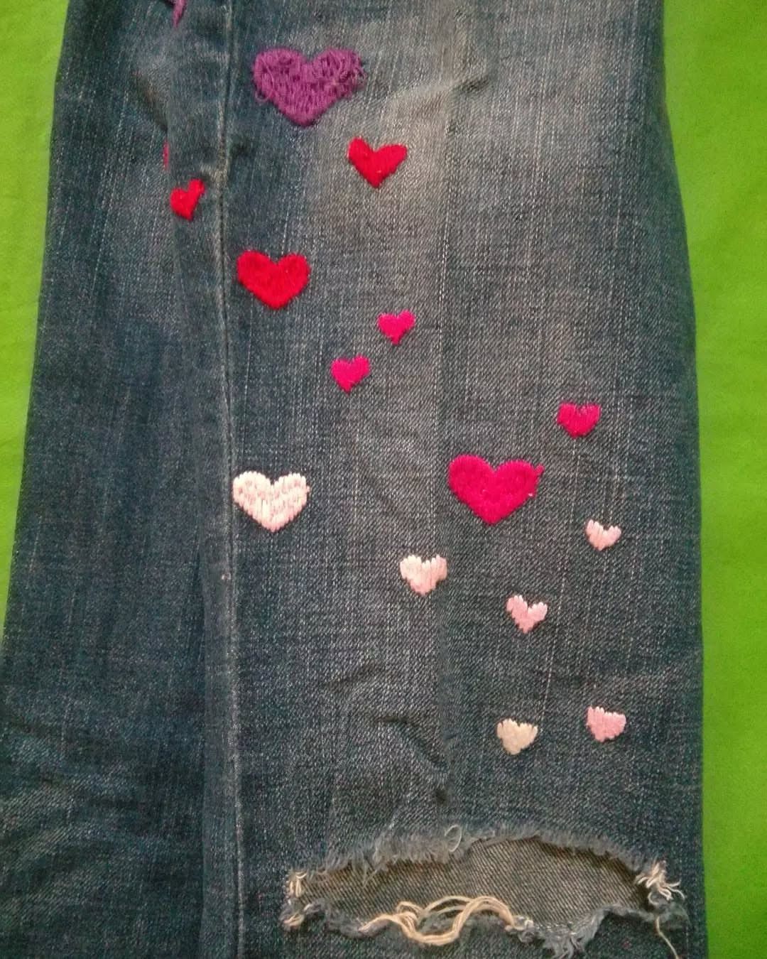 Gap 2000s Gap Kids Denim Love Pattern Cut Jeans Size 26" / US 2 / IT 38 - 4 Thumbnail