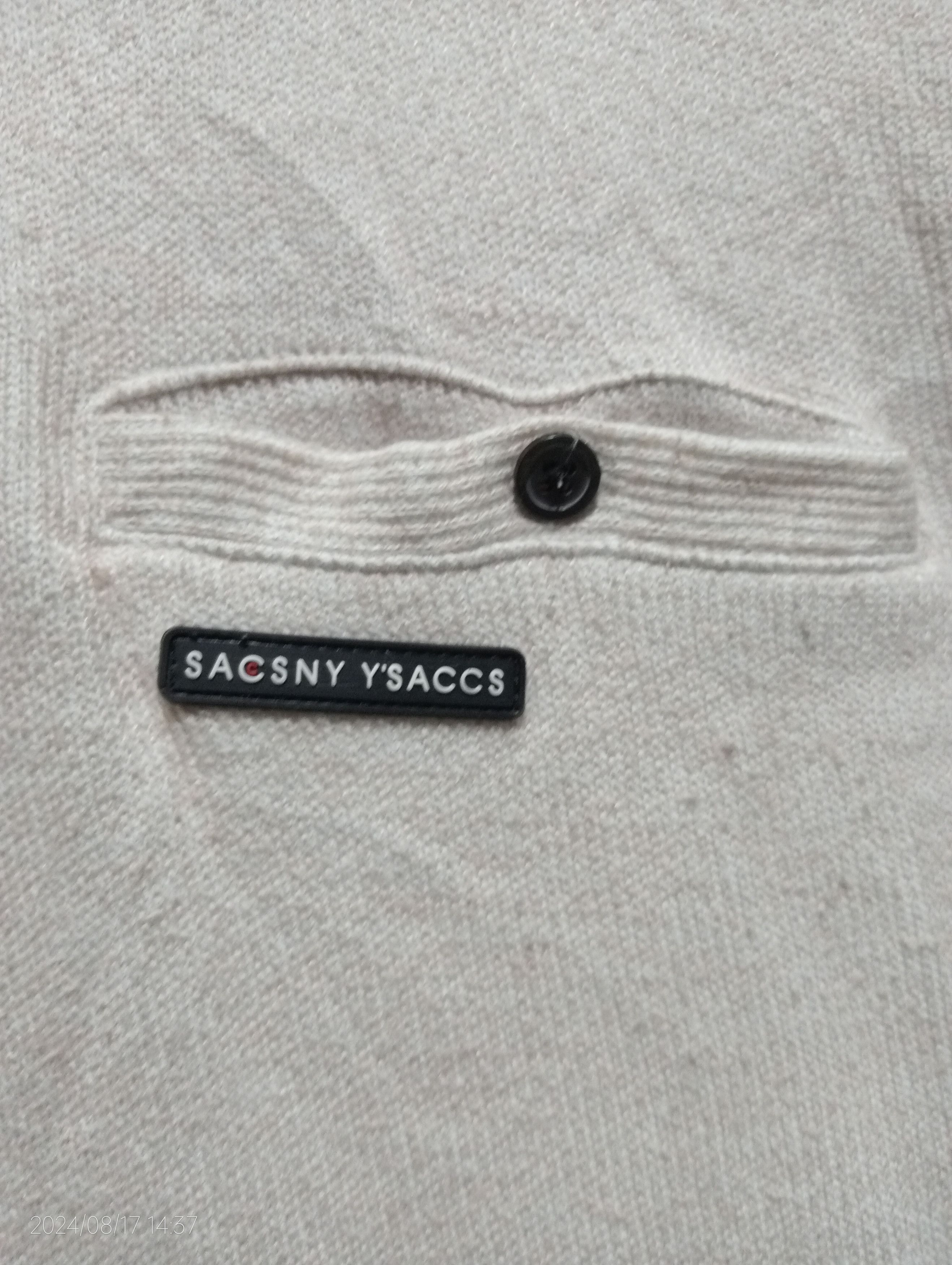Yohji Yamamoto Vtg SACSNY Y'SACCS by Yohji Yamamoto Half Zipper Sweatshirt Size US L / EU 52-54 / 3 - 3 Thumbnail