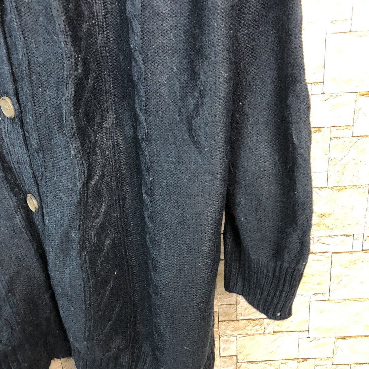 Vintage Japanese Brand Dark Blue Cardigan Knitwear #A684 Size US XL / EU 56 / 4 - 8 Thumbnail