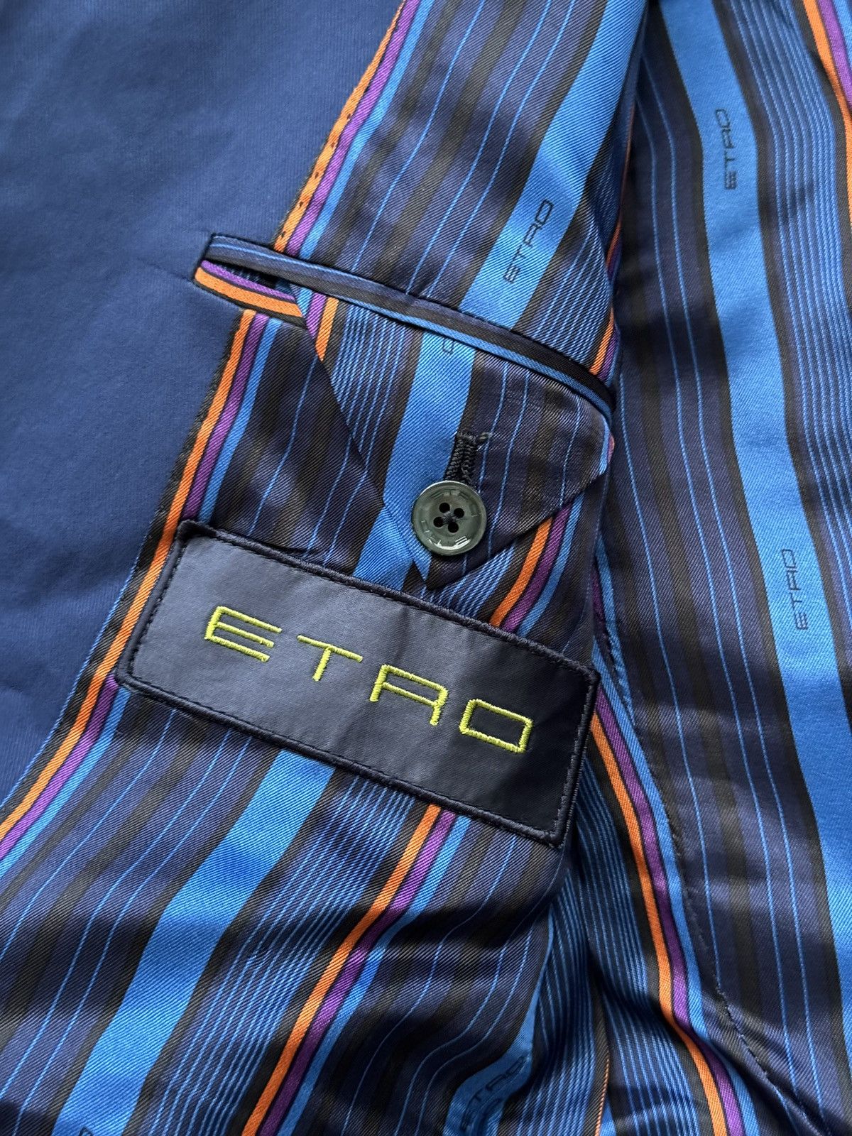 Designer × Etro Etro blue formal suit blazer + pants Size 48R - 15 Thumbnail