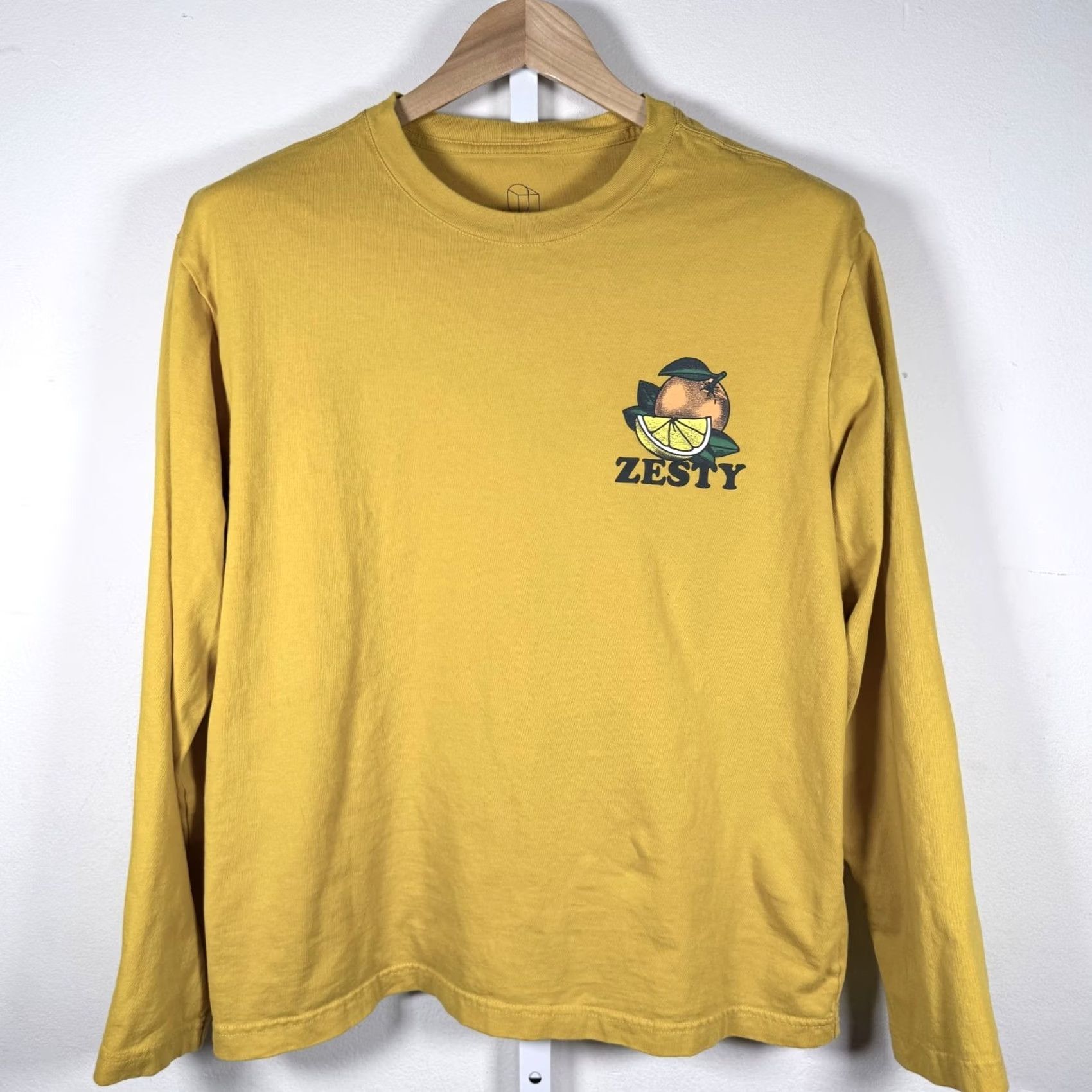 Vintage Original Use Zesty Long Sleeve T-Shirt Mustard Yellow Graphic Men's Size Large Size US L / EU 52-54 / 3 - 2 Thumbnail