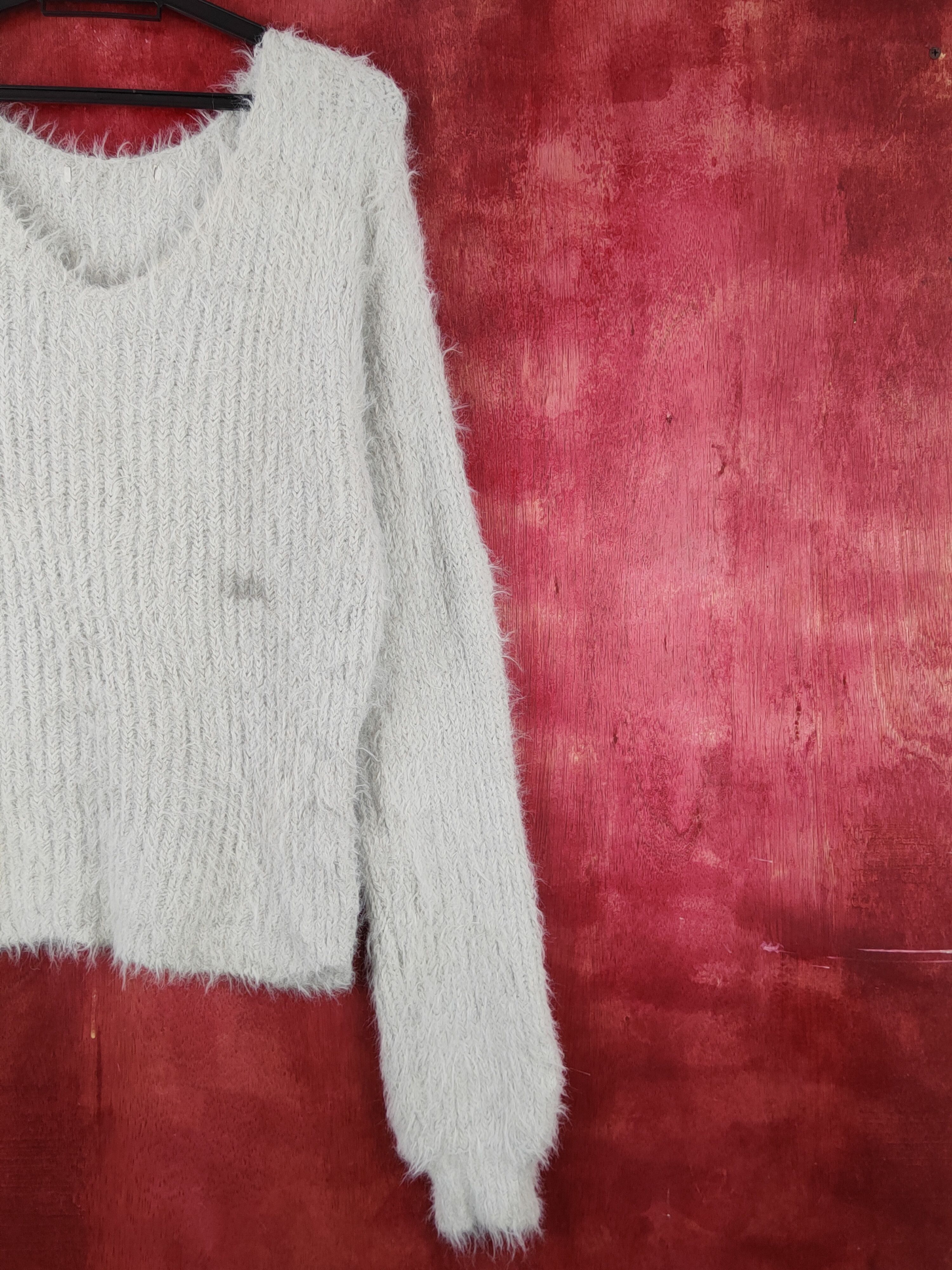 Japanese Brand × Vintage Japanese Brand Gray Shag Shaggy Fur Mohair Knitwear #S1898 Size M / US 6-8 / IT 42-44 - 5 Thumbnail