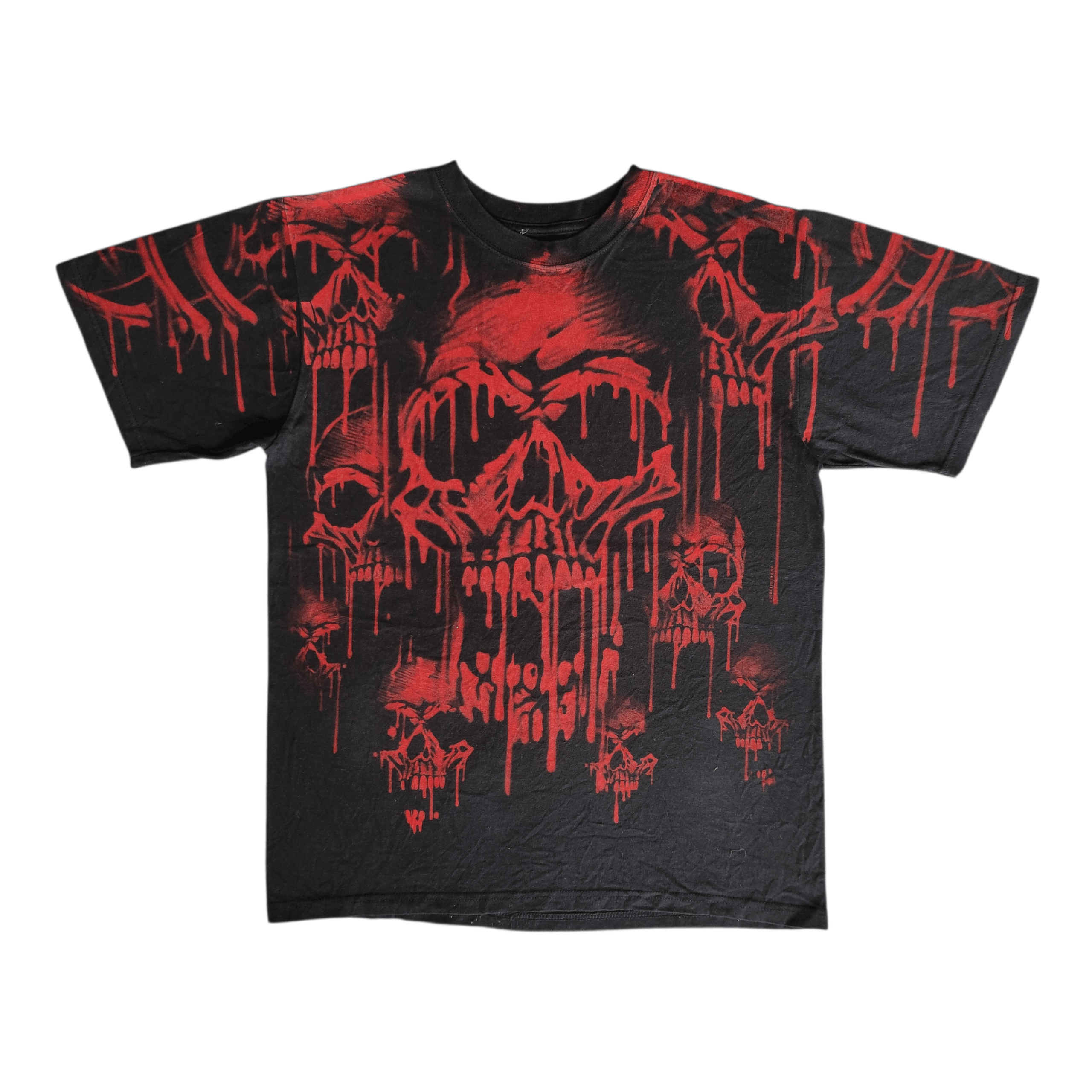 Vintage 💥Vintage 2000s liquid blue skull full print tshirt Size US M / EU 48-50 / 2 - 1 Thumbnail
