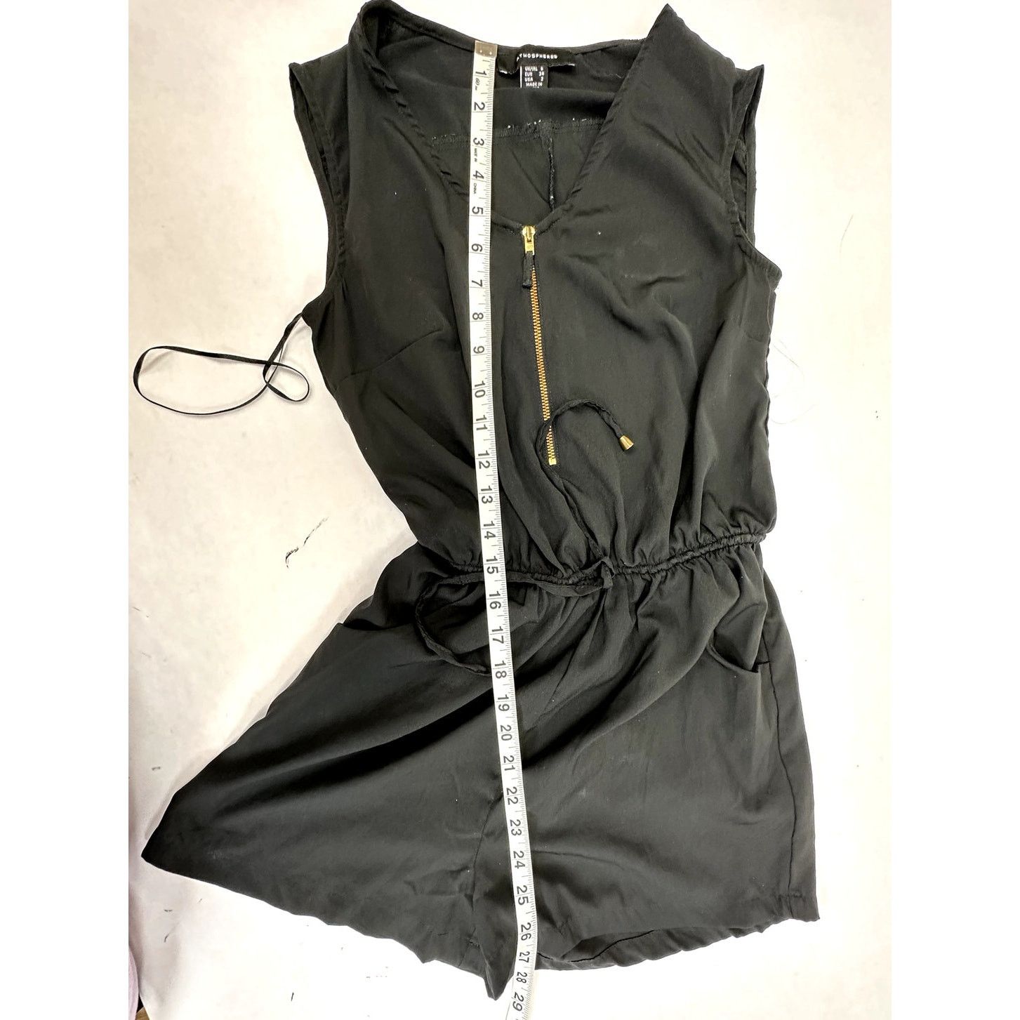 Other Atmosphere Romper Jumpsuit Sleeveless Black V-Neck - 2 Size 26" / US 2 / IT 38 - 4 Thumbnail