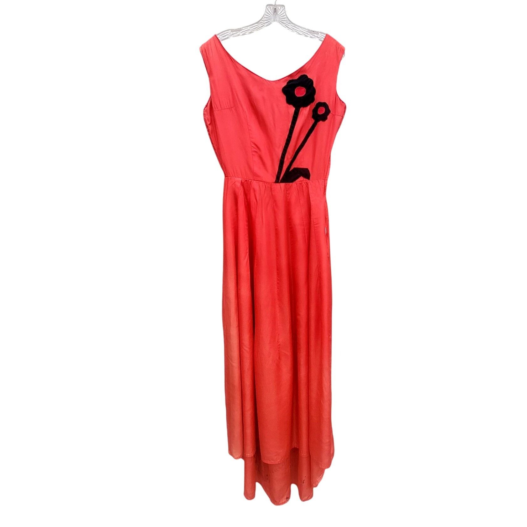 Vintage Vintage 30s Style Red Orange Acetate Maxi Size S Black Appli Size S / US 4 / IT 40 - 13 Thumbnail