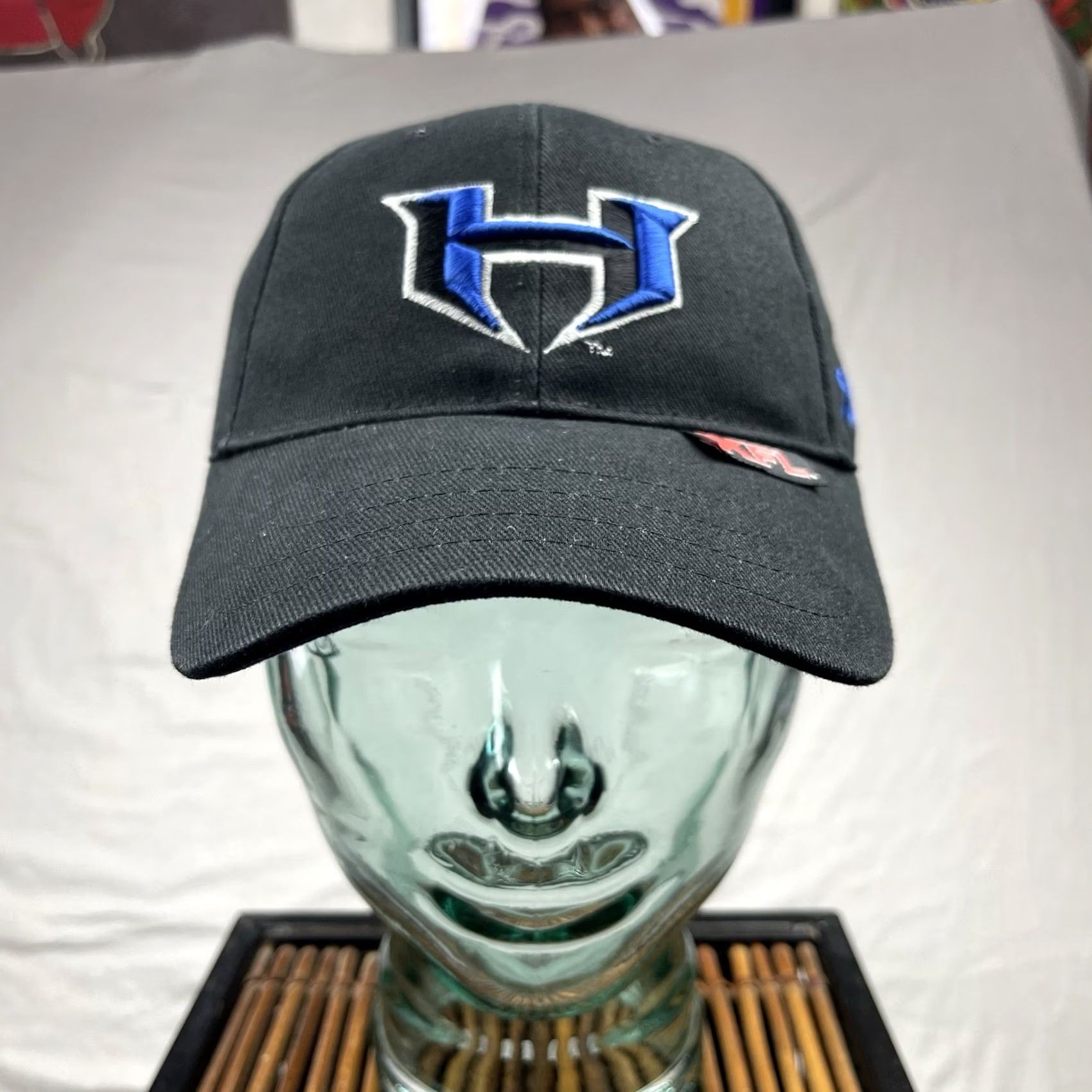 Drew VINTAGE Drew Pearson Hitmen Hat Cap Mens Fitted Stretch Black XFL Baseball Cap Men One Size Black City Sports Adjustable, Breathable, Stretch Size US M / EU 48-50 / 2 - 2 Thumbnail