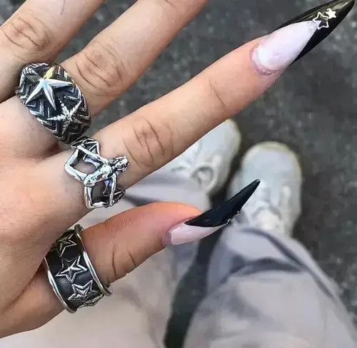 Jewelry Demon Girl Ring Satan Devil Goth Punk Rock Jewelry Chrome Size ONE SIZE - 3 Thumbnail