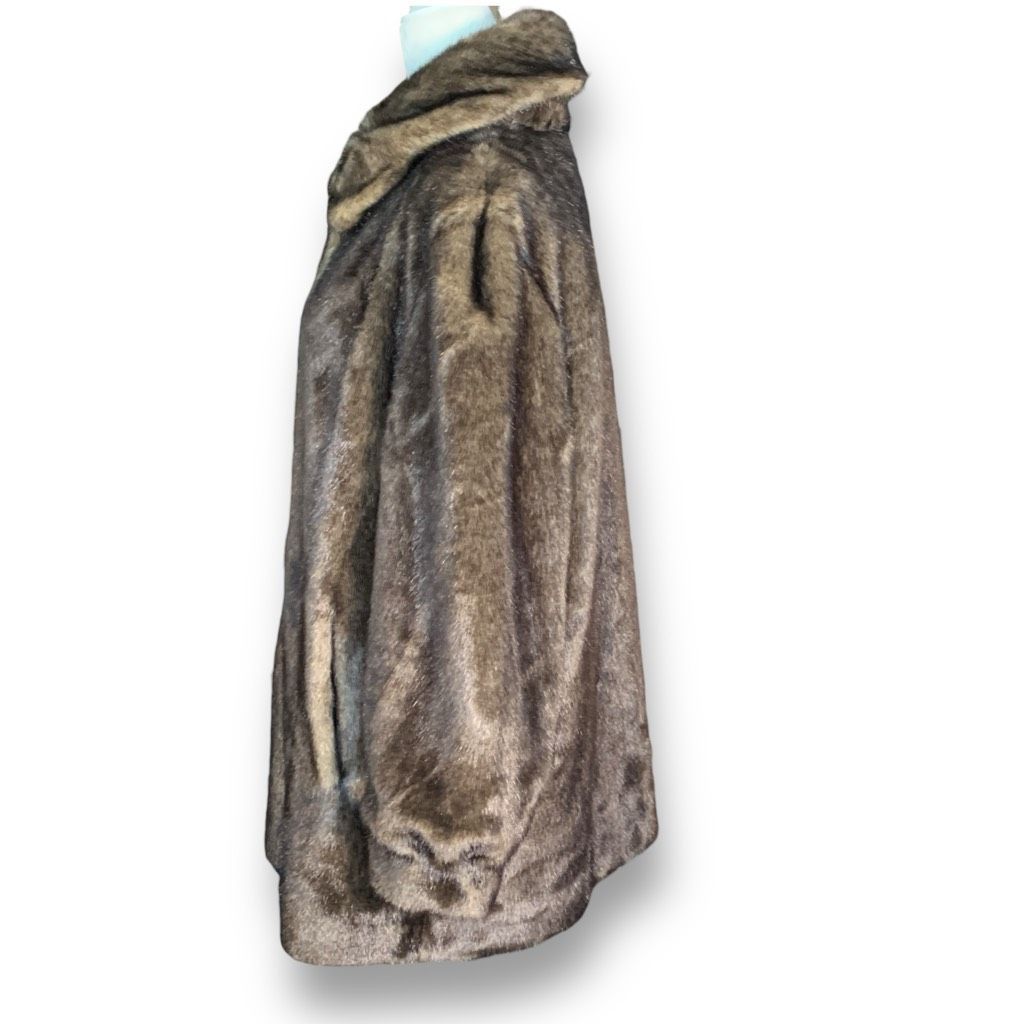 Vintage Vintage Tally-Ho Reversible Faux Fur Button Front Coat Brown Size L / US 10 / IT 46 - 6 Thumbnail