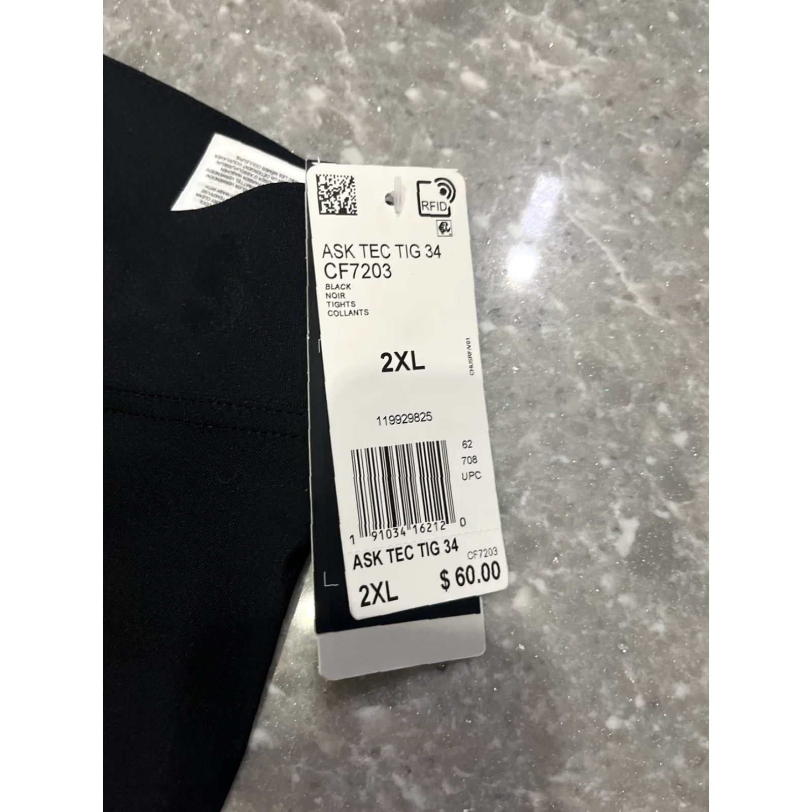 Adidas NWT Adidas ASK TEC TIG 34 2XL Crop Compression Leggings Women Black Cropped Knit? Size 40" / US 18 - 3 Thumbnail