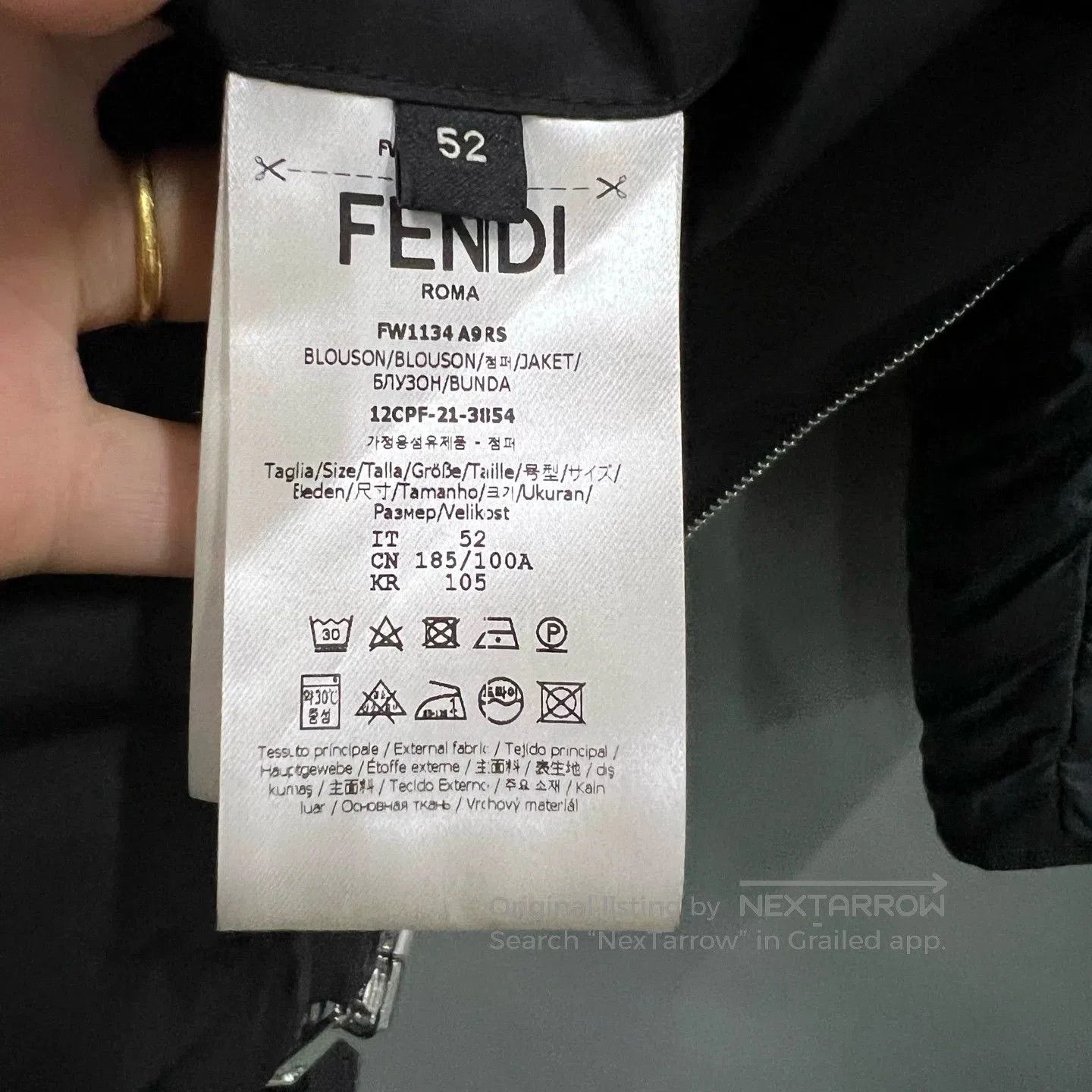 Fendi FENDI Black Logo Reversible Cotton Jacket. Size US S / EU 44-46 / 1 - 6 Thumbnail
