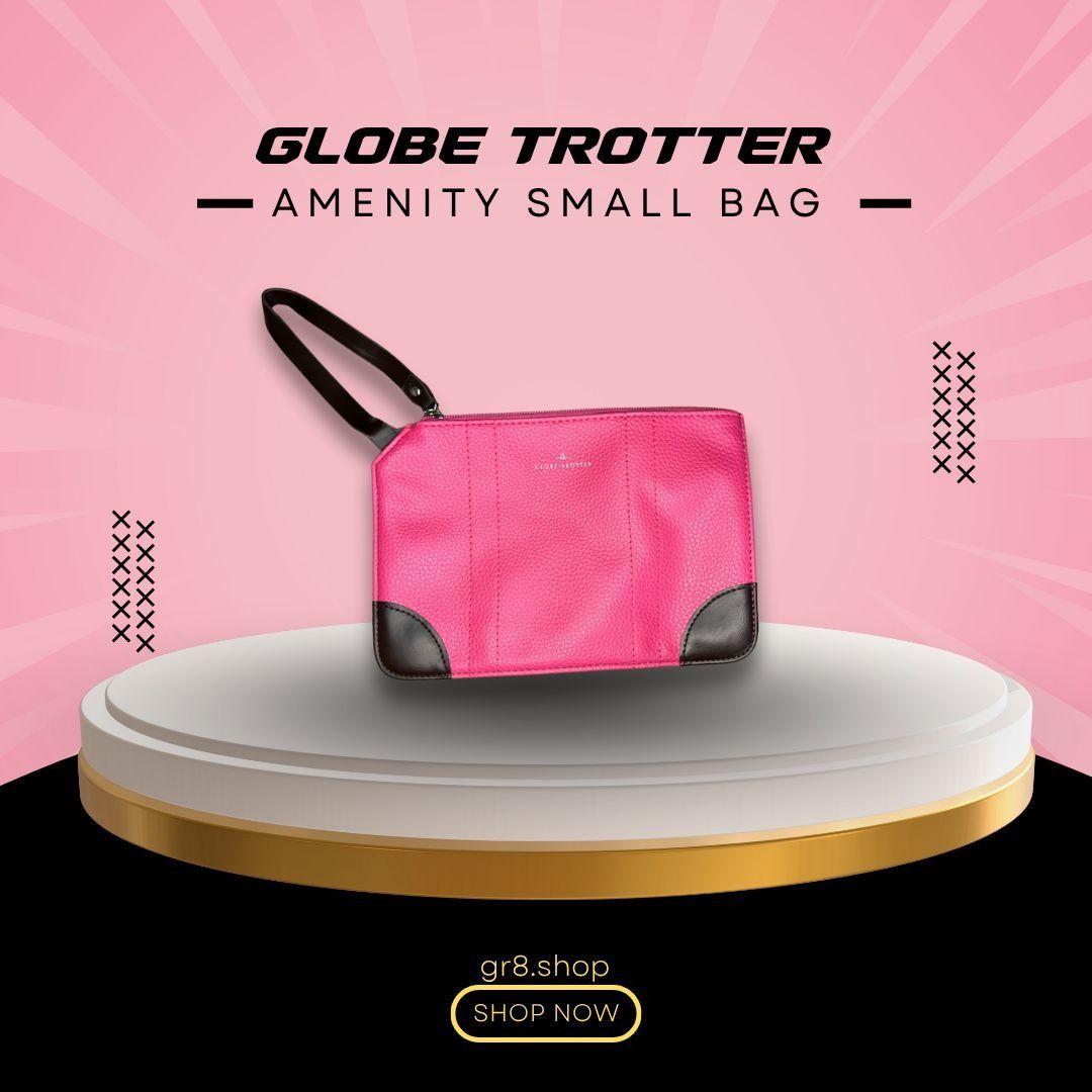 Globe-Trotter Globe-Trotter Pink Leather Small Amenity Bag With Black Hand Size ONE SIZE - 1 Thumbnail