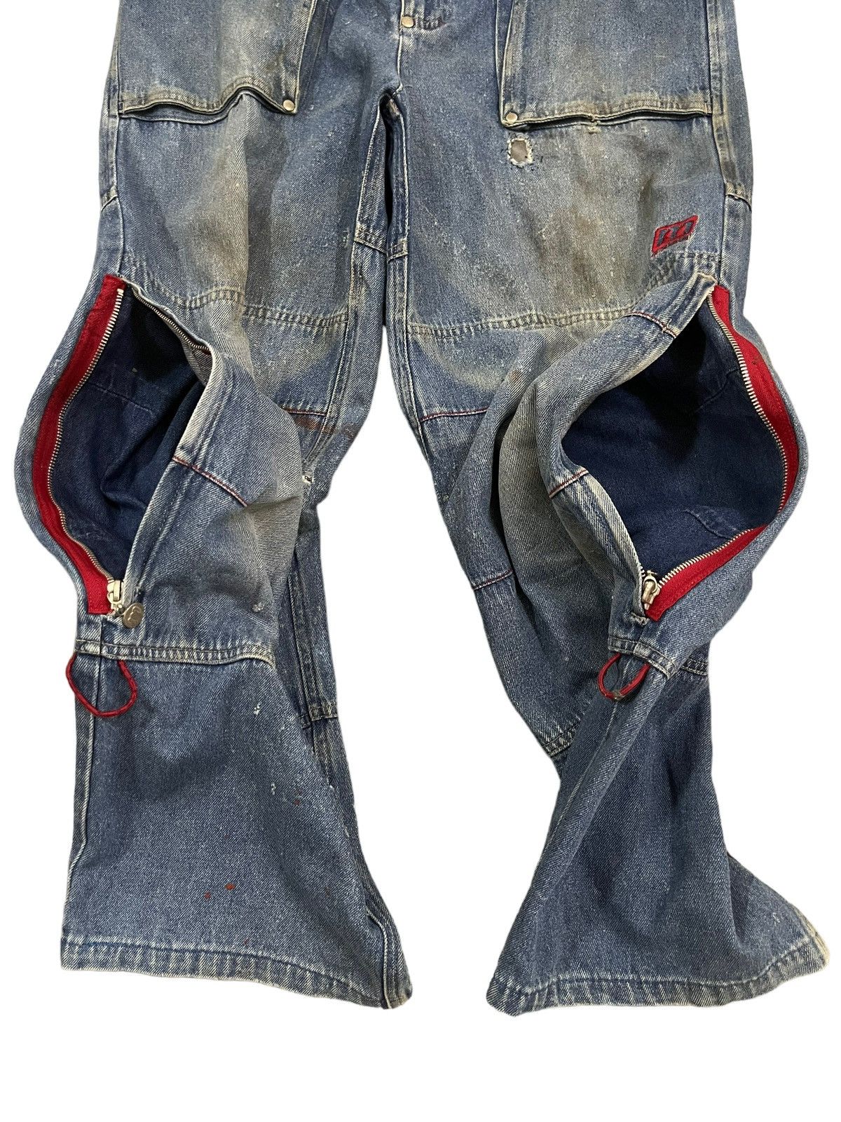 JNCO Vintage Japan Manchury Mud Wash Cargo Baggy Jeans Size US 34 / EU 50 - 8 Thumbnail