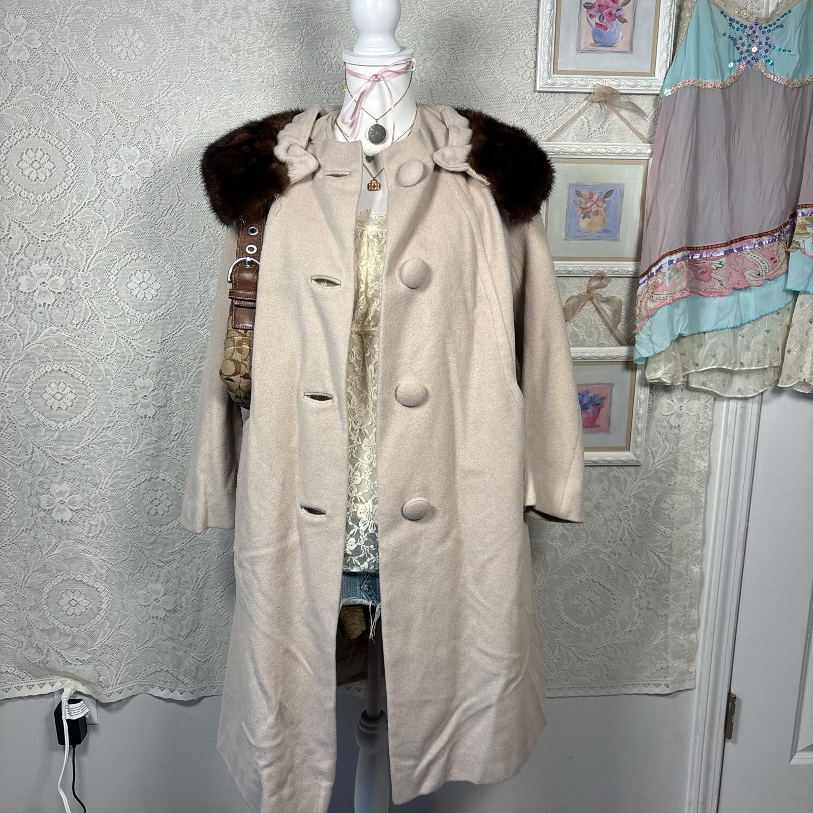 Other vintage cashmere and real fur long coat Size M / US 6-8 / IT 42-44 - 3 Thumbnail
