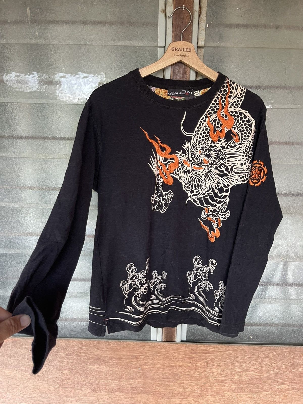 Bullet Noise Vintage Bullet Noise Oriental Dragon Embroidery Design Tee Size US L / EU 52-54 / 3 - 5 Thumbnail