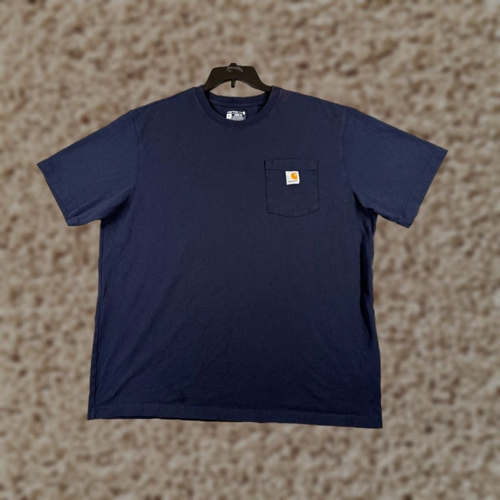 Carhartt Carhartt Shirt Mens XL Blue Short Sleeve Pocket 100% Cotton Loose Fit Size US XL / EU 56 / 4 - 1 Thumbnail