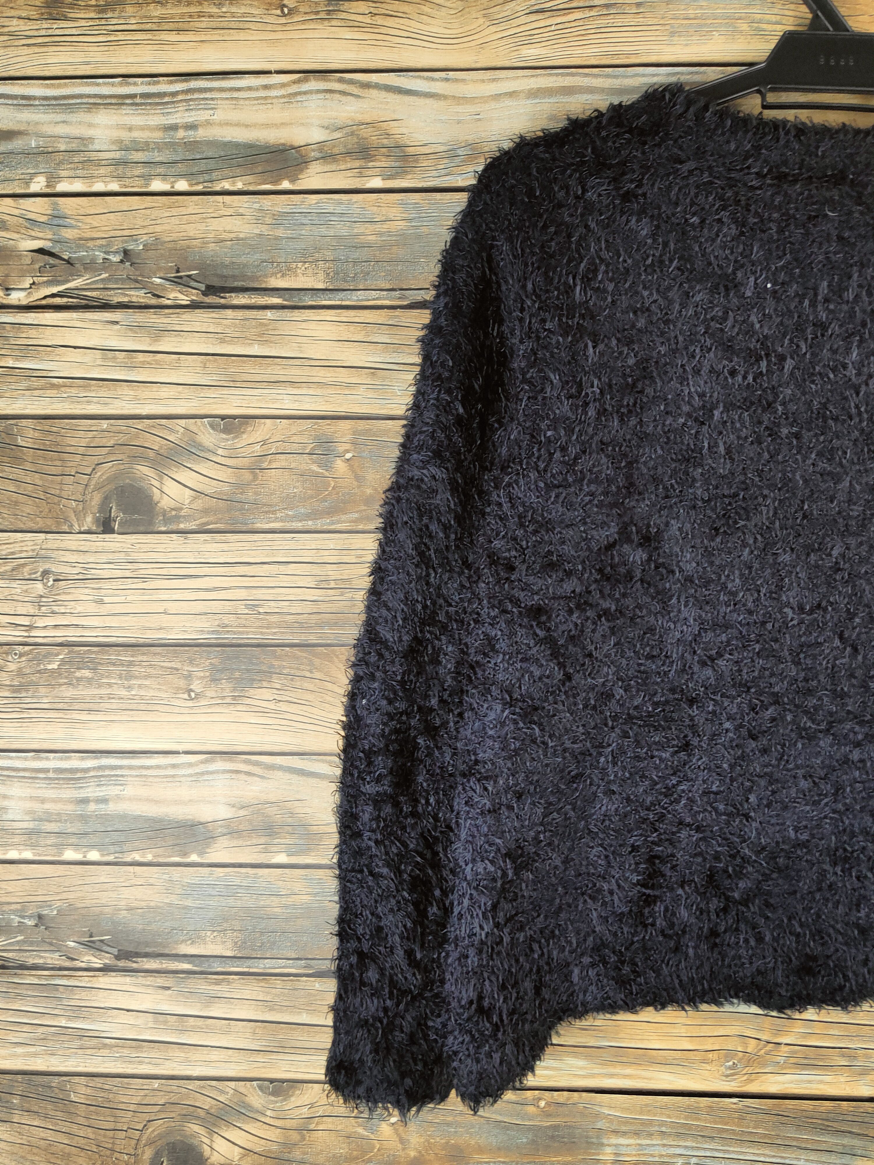 Japanese Brand DL Chocol Raffine Black Fur Mohair Knitwear #46-467 Size M / US 6-8 / IT 42-44 - 8 Thumbnail