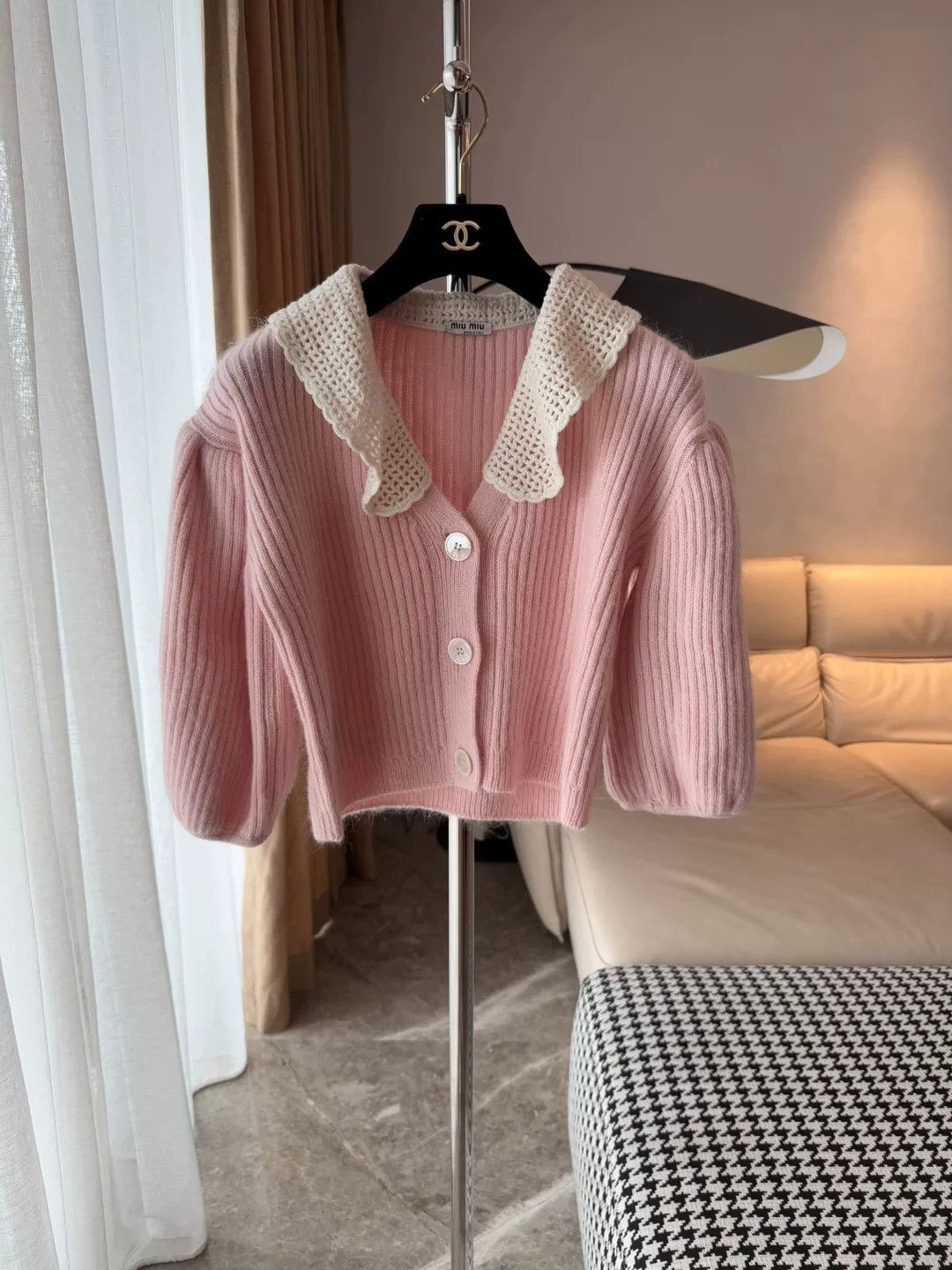 Miu Miu Miu Miu Pink Cashmere Knitted Cardigan Size S / US 4 / IT 40 - 1 Thumbnail