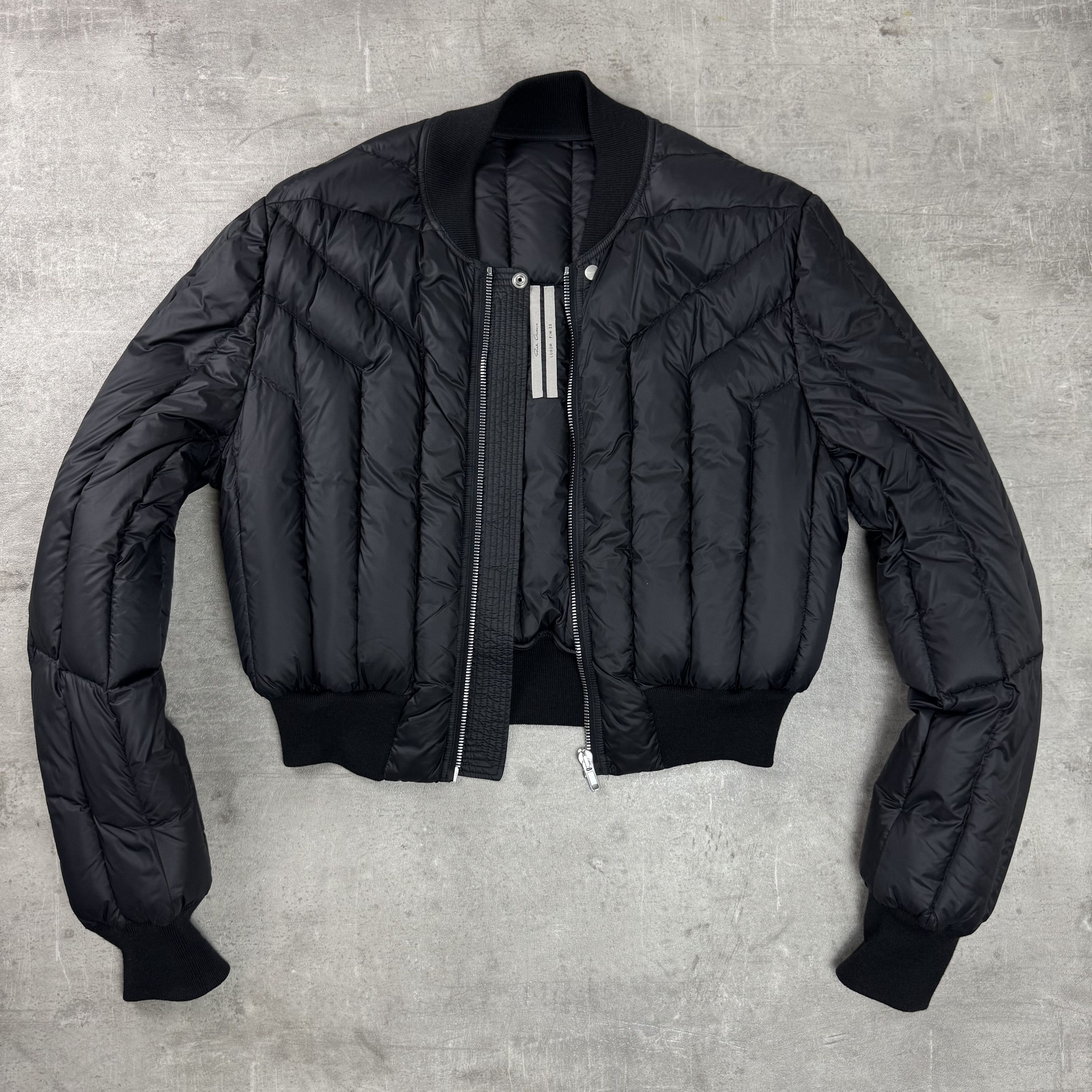 Rick Owens RICK OWENS FW23 Luxor Cropped Geth Bomber Liner Jacket Size US M / EU 48-50 / 2 - 8 Thumbnail