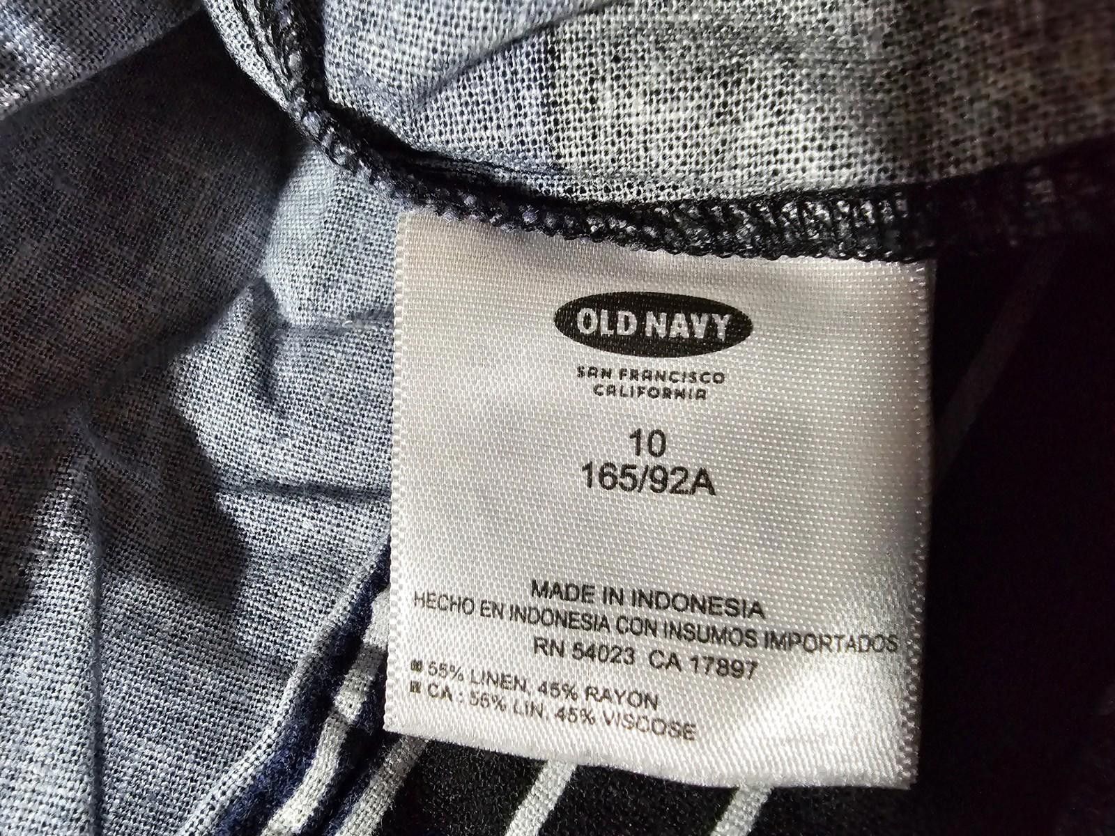 Old Navy Old Navy Blue Black Linen Dress Sz 10 Size L / US 10 / IT 46 - 8 Thumbnail
