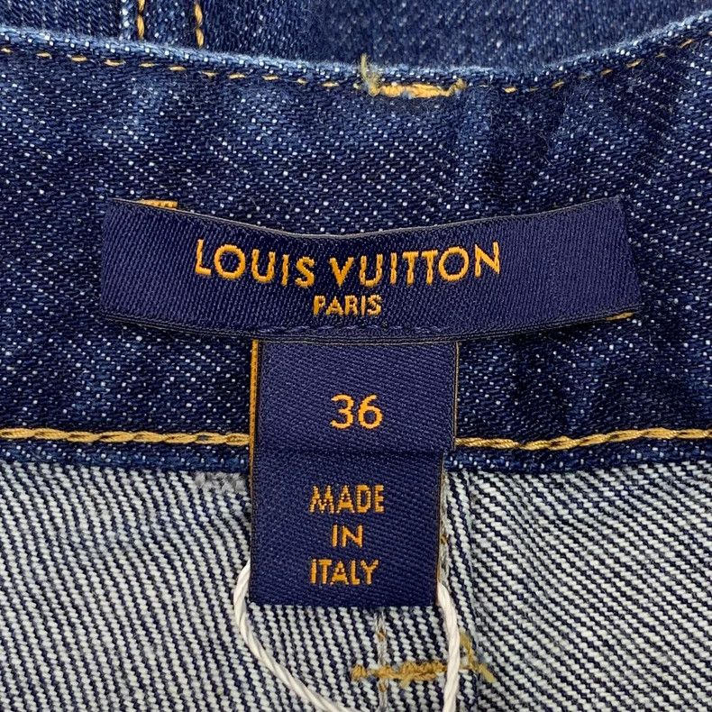 Louis Vuitton Louis Vuitton 22 Dark Blue Floral Patchwork Cotton Washed Size 35" - 5 Thumbnail