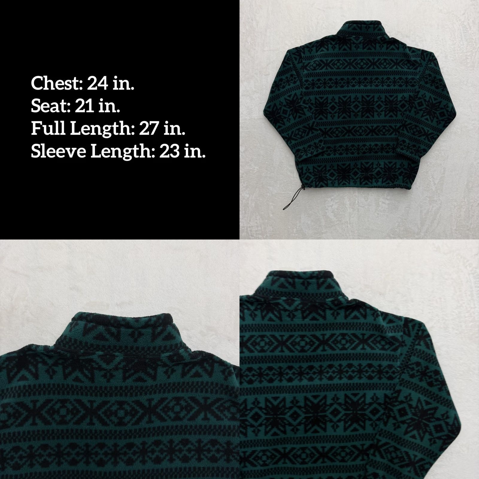 Eddie Bauer VINTAGE Eddie Bauer Sweater Fleece Pullover Mens M Green Fair Isle 1/4 Zip - Mock Neck, Long Sleeve, Zip, Pockets, Activewear, Casual Mens Size US M / EU 48-50 / 2 - 8 Thumbnail