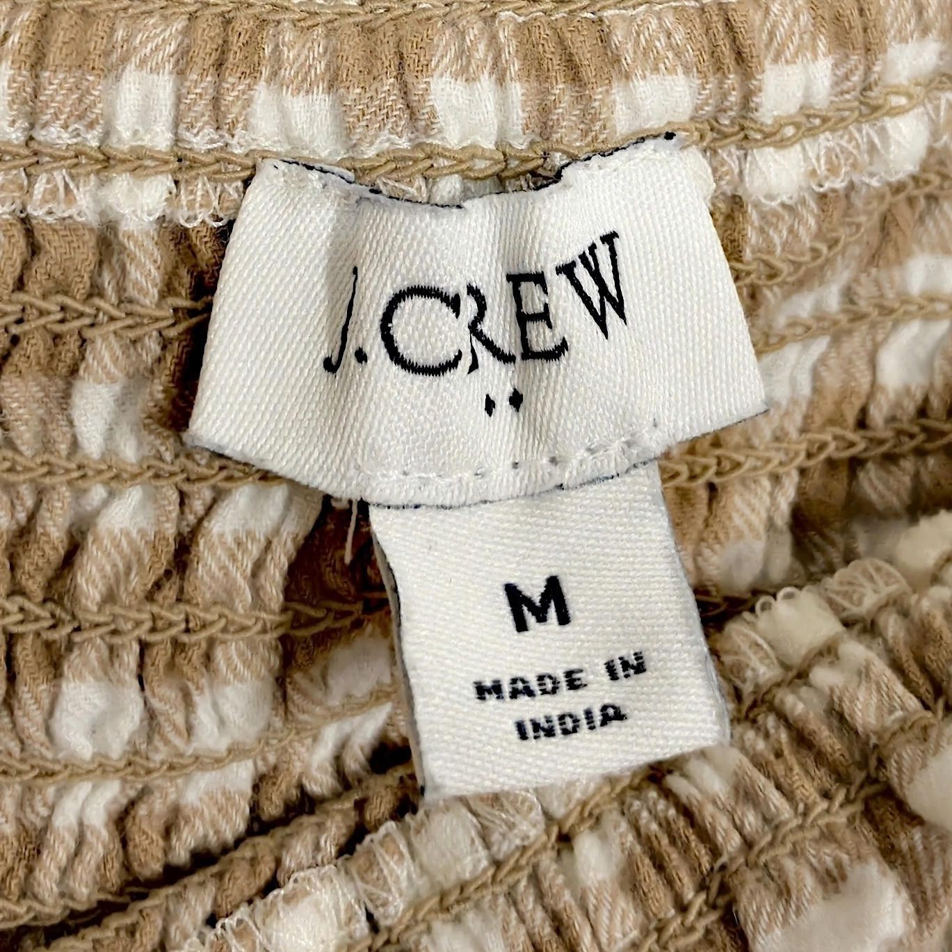 J.Crew J. Crew Chic Brown Gingham Flannel Smocked Crop Top Size M / US 6-8 / IT 42-44 - 6 Thumbnail