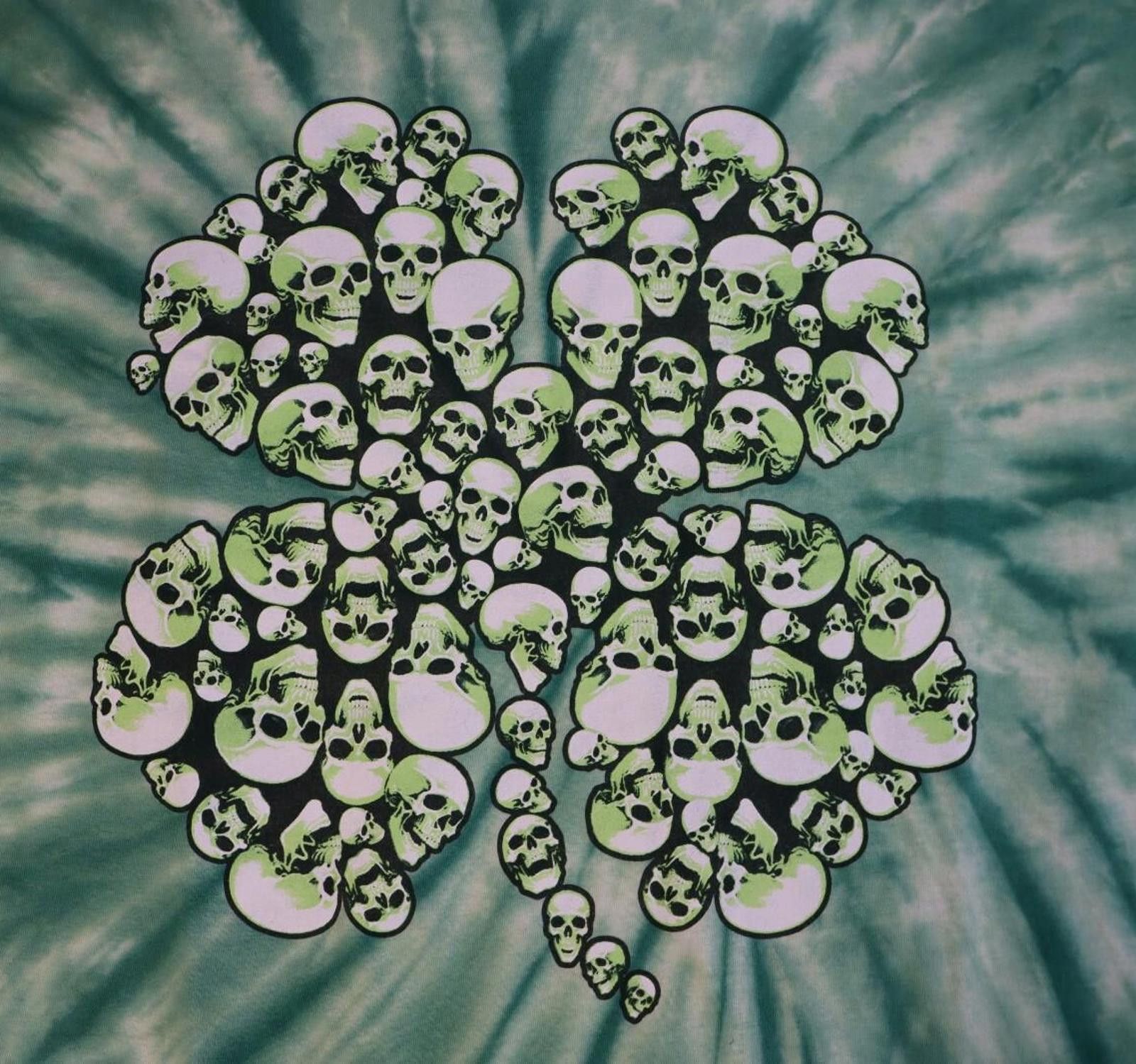 Lucky Brand Lucky Green Tie Dye Skull St. Patrick's Day Clover Large Size US L / EU 52-54 / 3 - 1 Thumbnail