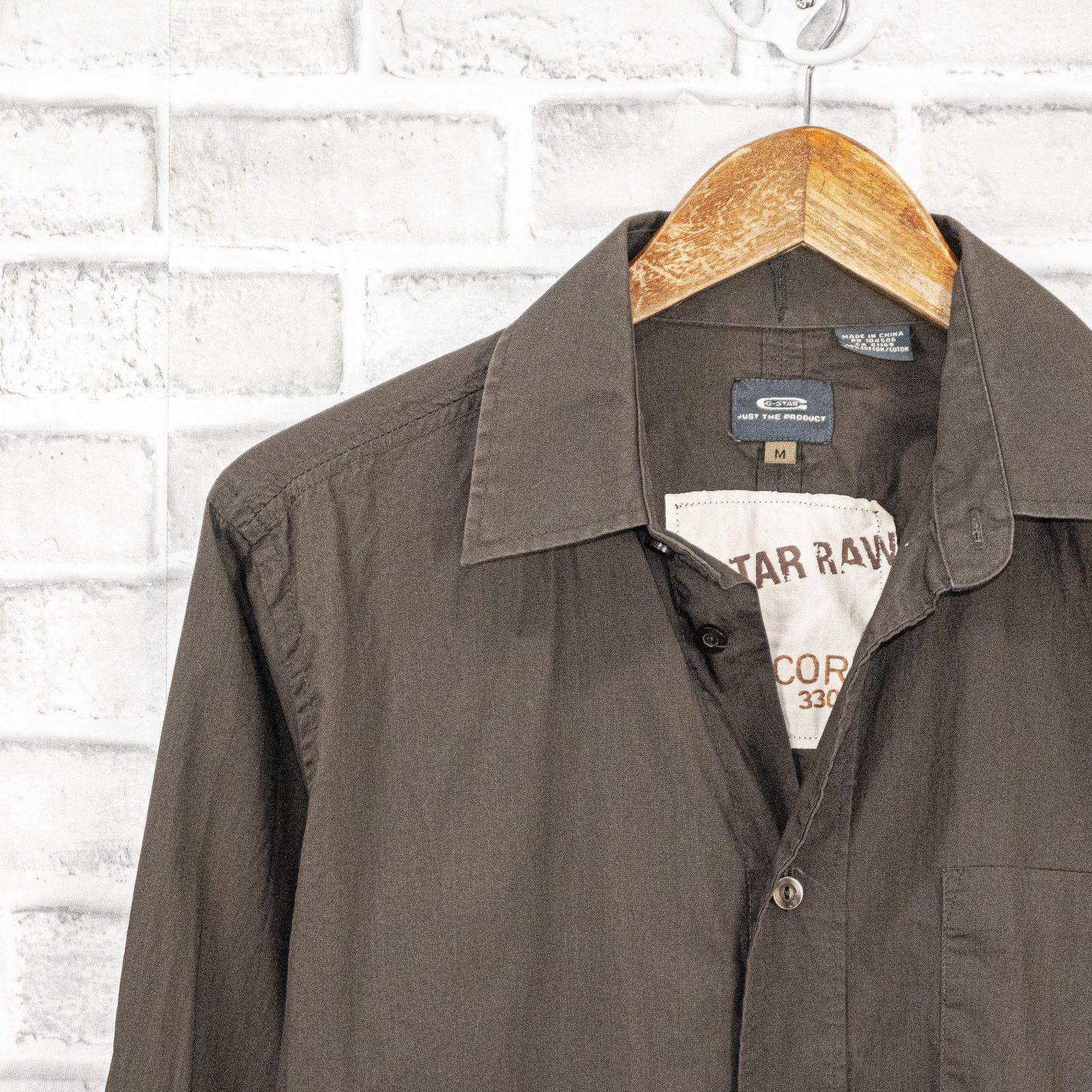 G-Star G Star Raw Men's Button up Shirt Long Sleeve in Brown Cotton Size US M / EU 48-50 / 2 - 5 Thumbnail
