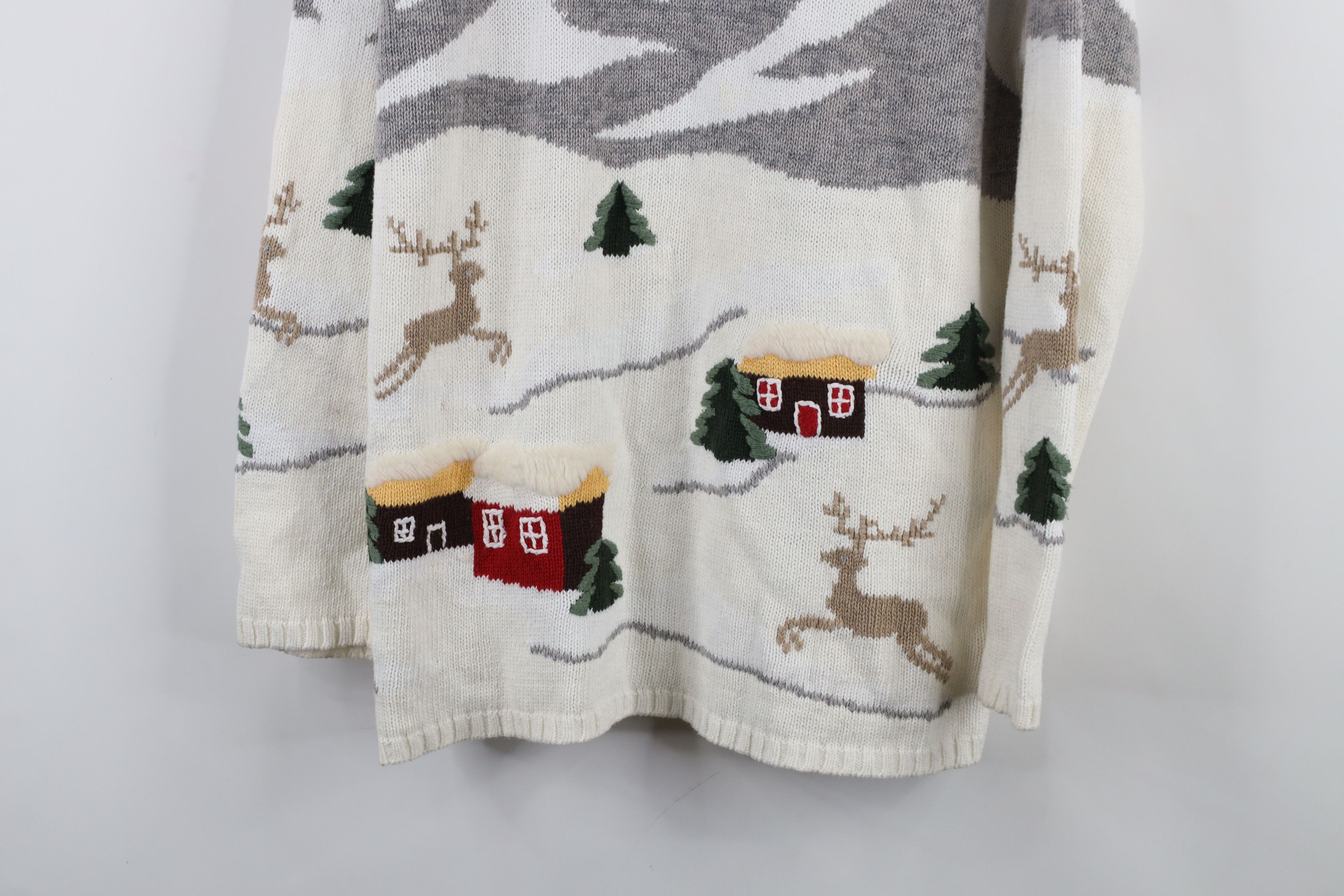 Vintage Vintage 90s Streetwear Snow Town All Over Print Sweater Size S / US 4 / IT 40 - 3 Thumbnail