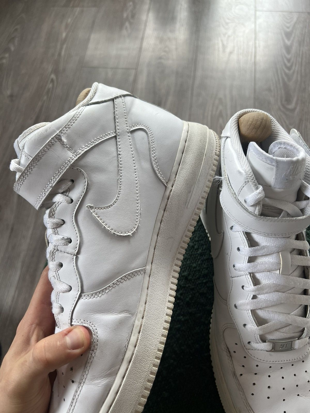 Nike × Other ‼️Nike Air Force High 1 Knit Logo Regular AvantGarde Sneakers Size US 12 / EU 45 - 17 Thumbnail