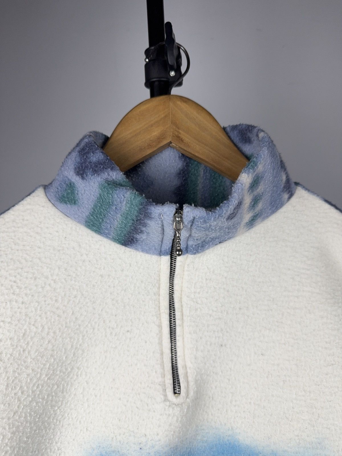 Vintage Retro 90s Vintage Wolf Chopper Fleece Quarter Zip Pullover Size US L / EU 52-54 / 3 - 6 Thumbnail