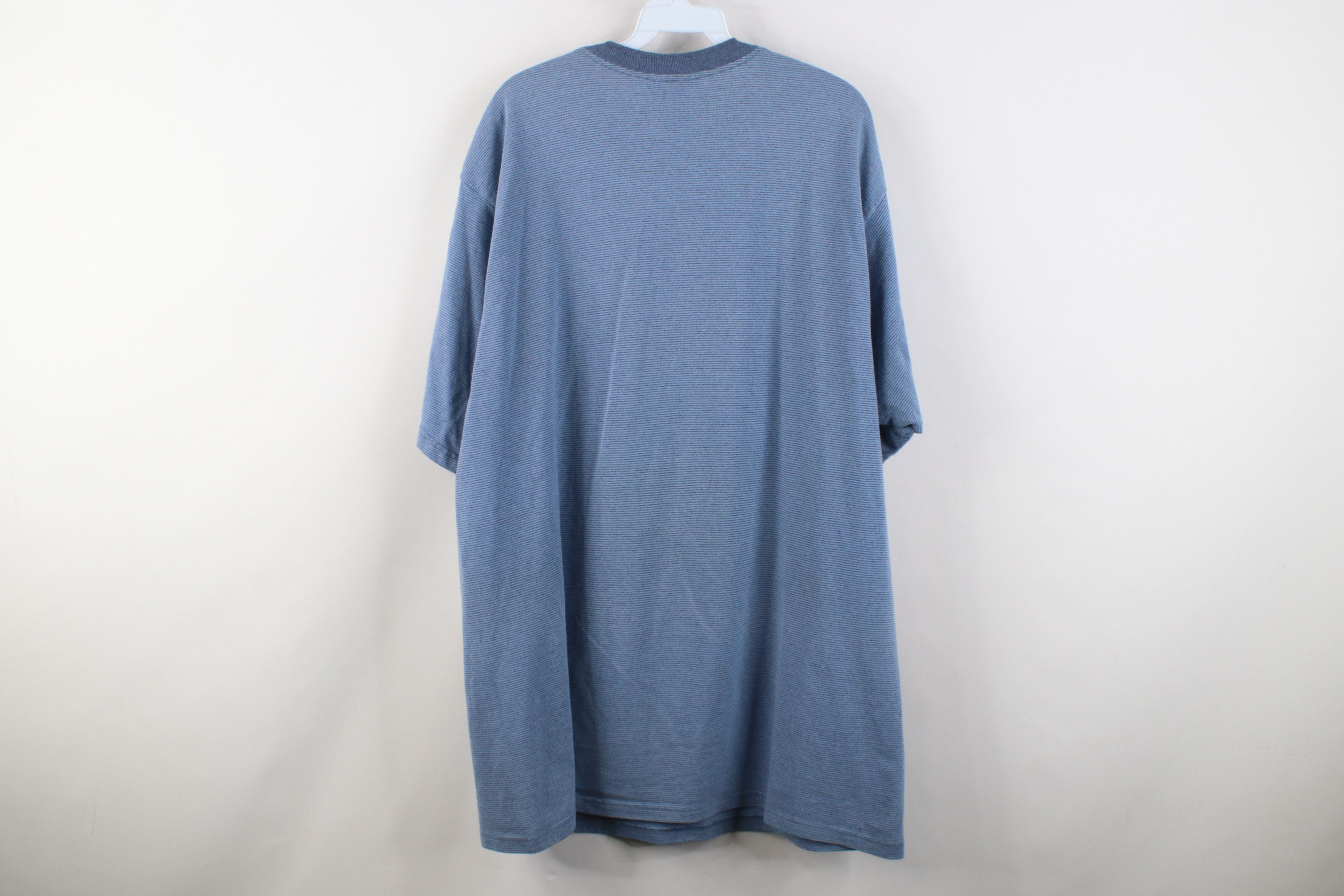 Vintage Vintage 90s Streetwear Baggy Fit Striped T-Shirt Blue Size US XL / EU 56 / 4 - 9 Thumbnail