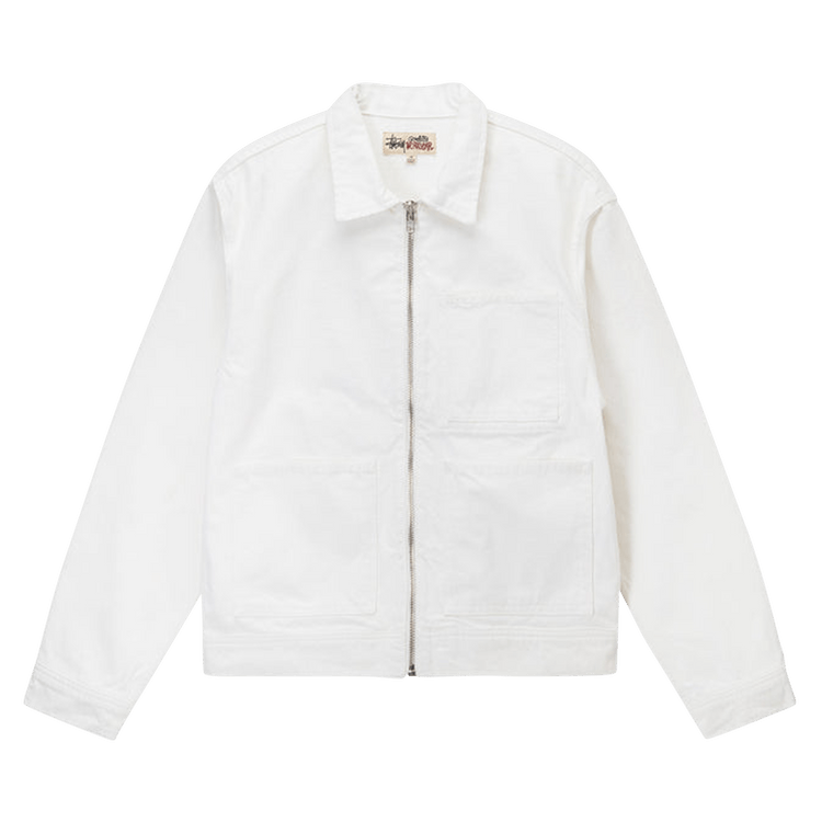 Stussy × Vintage Stussy HO23 Zip Work Jacket Denim White Size US M / EU 48-50 / 2 - 2 Thumbnail