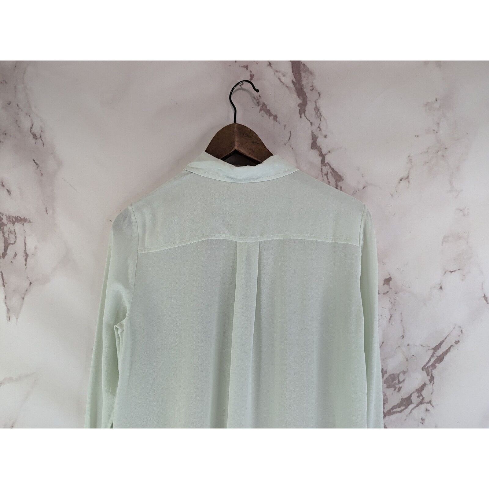 Everlane Everlane Top Women Small 4 Blue Clean Silk Blouse Button Size S / US 4 / IT 40 - 7 Thumbnail