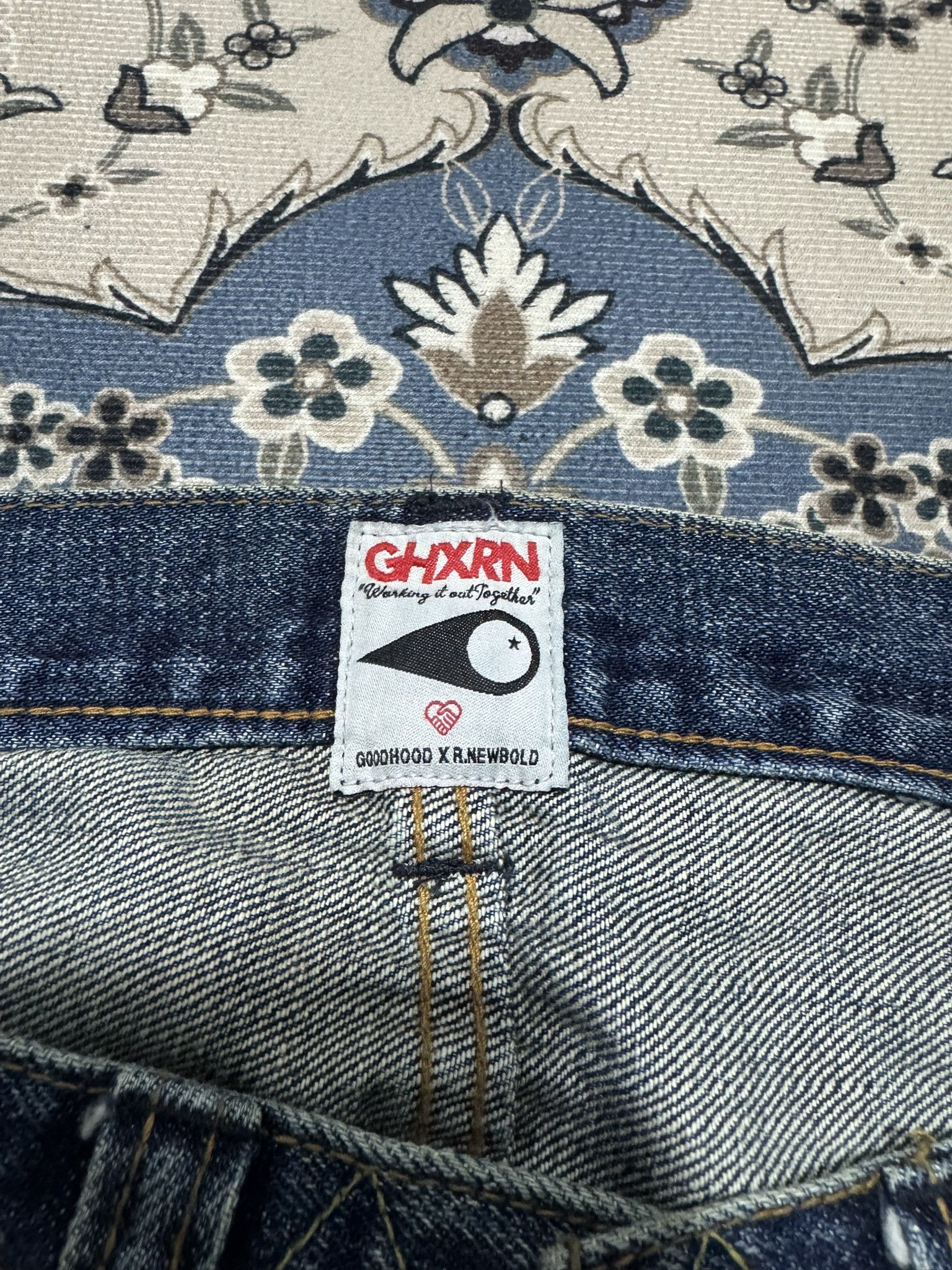 Goodhood × Japanese Brand × R.Newbold Japanese Brand Goodhood x R.Newbold Selvadge Painted Jeans Size US 31 - 3 Thumbnail