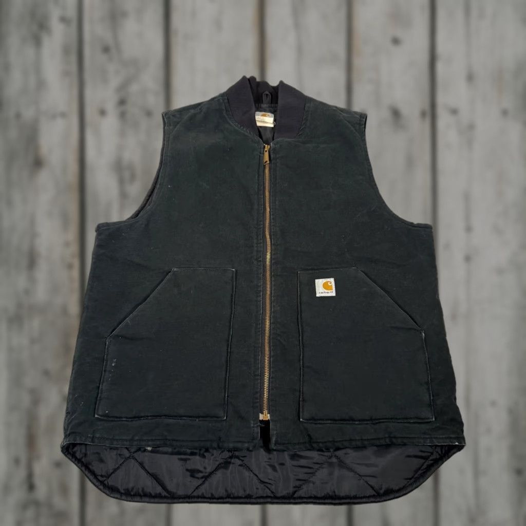 Carhartt Carhartt Vest Mens Large Tall Black Duck Canvas Quilted Insulated Zip Up V01 BLK Size US L / EU 52-54 / 3 - 1 Thumbnail