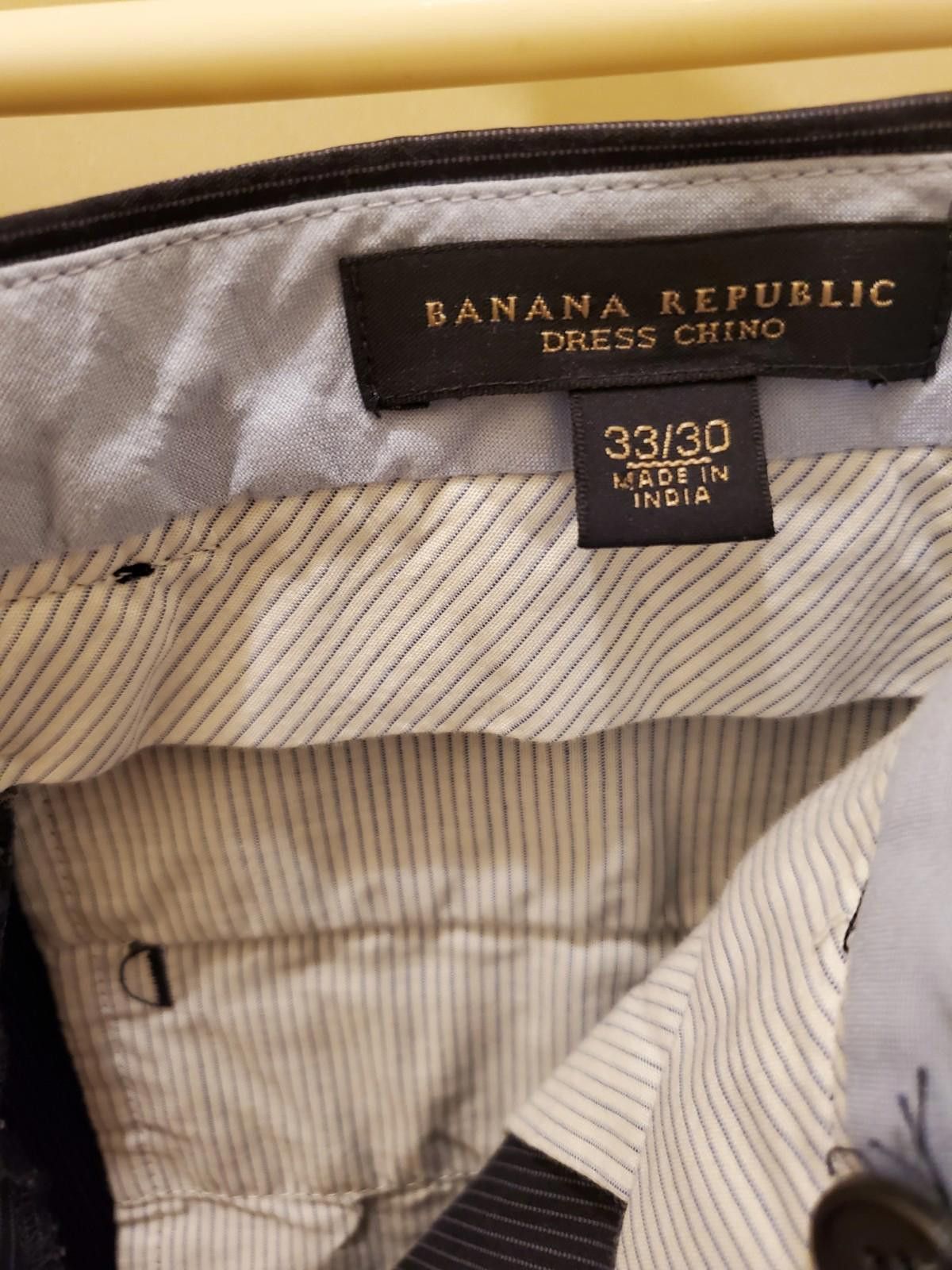 Banana Republic Banana Republic Dress Chino Pants Mens 33x30 Black FlatFront Size US 33 - 5 Thumbnail
