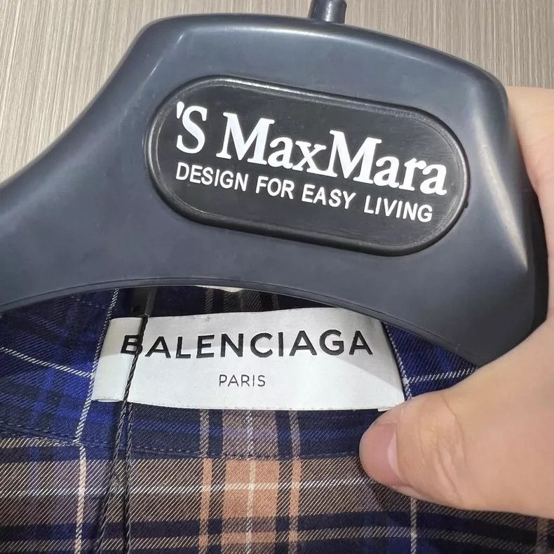 Balenciaga Balenciaga Gold Button Plaid Shirt Size US XS / EU 42 / 0 - 5 Thumbnail