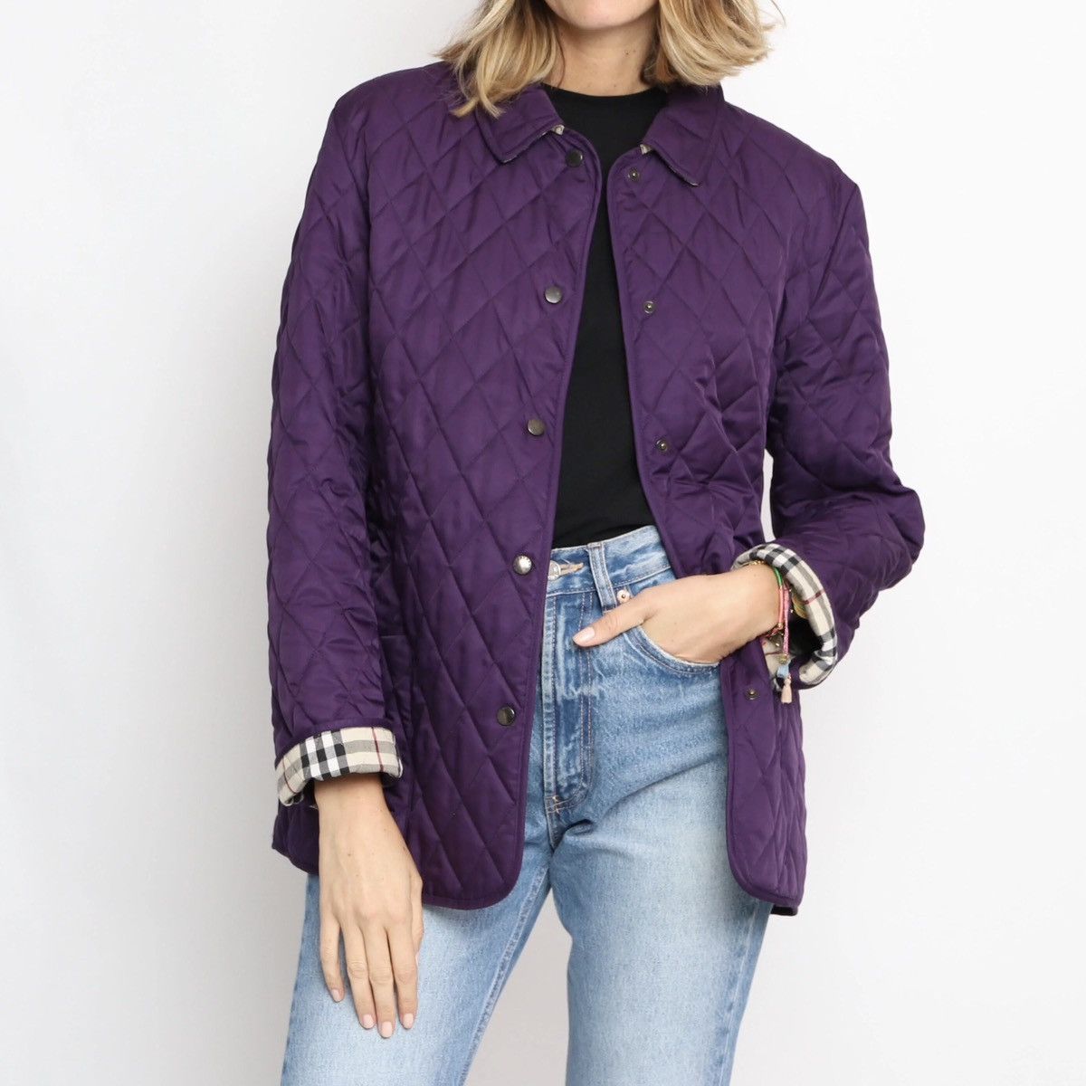 Burberry Burberry London Diamond Quilted Lined Novacheck Jacket Size M / US 6-8 / IT 42-44 - 1 Thumbnail