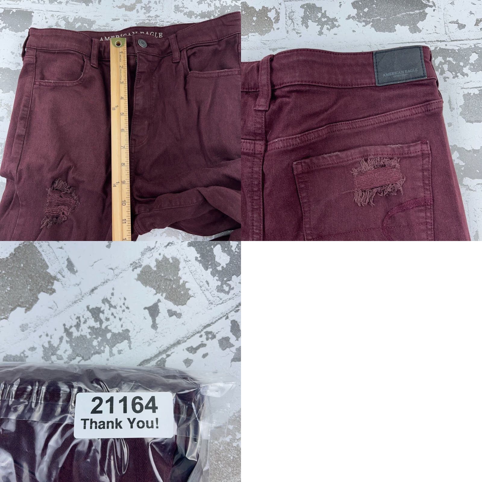 American Eagle Outfitters American Eagle Jeans Women 8 Jegging Super High Rise Marron Burgundy Pants Size 30" / US 8 / IT 44 - 9 Thumbnail