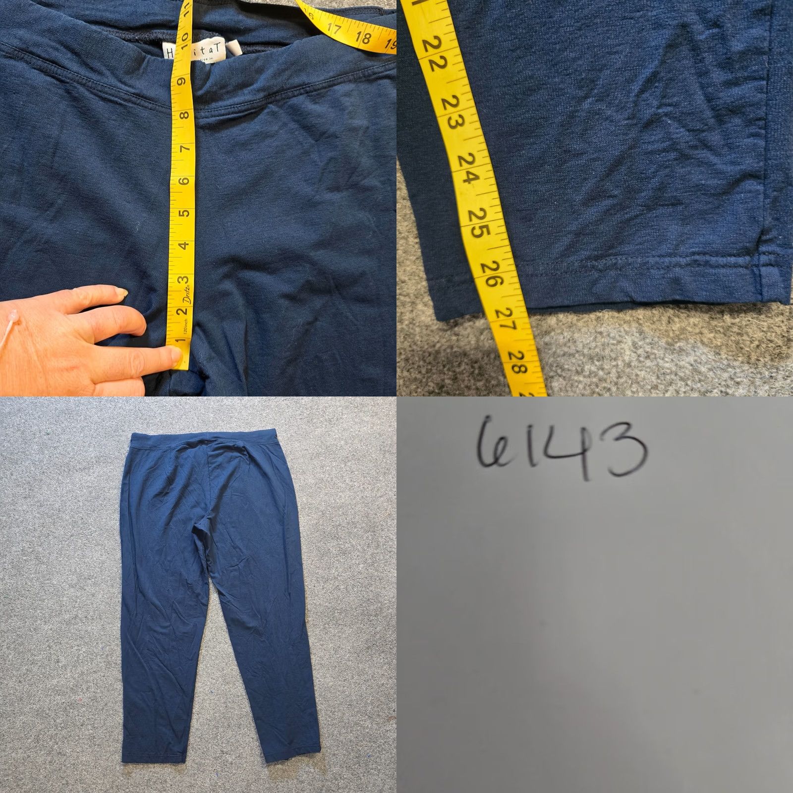 Habitat Habitat Pants Womens Medium Blue Tapered Leggings Stretch Knit Mid Rise Casual Size 32" / US 10 / IT 46 - 8 Thumbnail