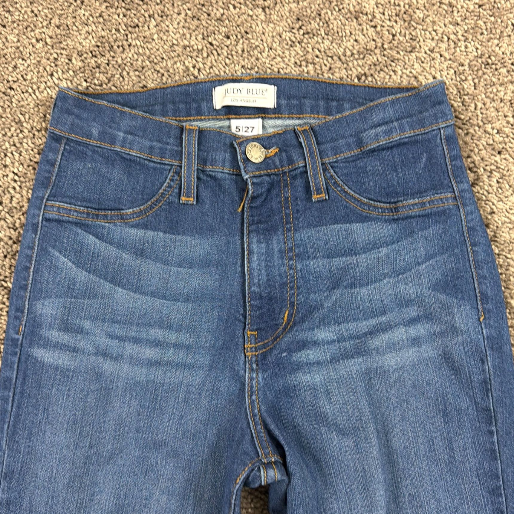 Vintage Judy Blue Jeans Womens 5 Flared High Rise Dark Wash Stretch Denim Regular Size 5 24x31 Blue Jeans Womens Flared Stretch 31 Inseam Size 27" / US 4 / IT 40 - 2 Thumbnail