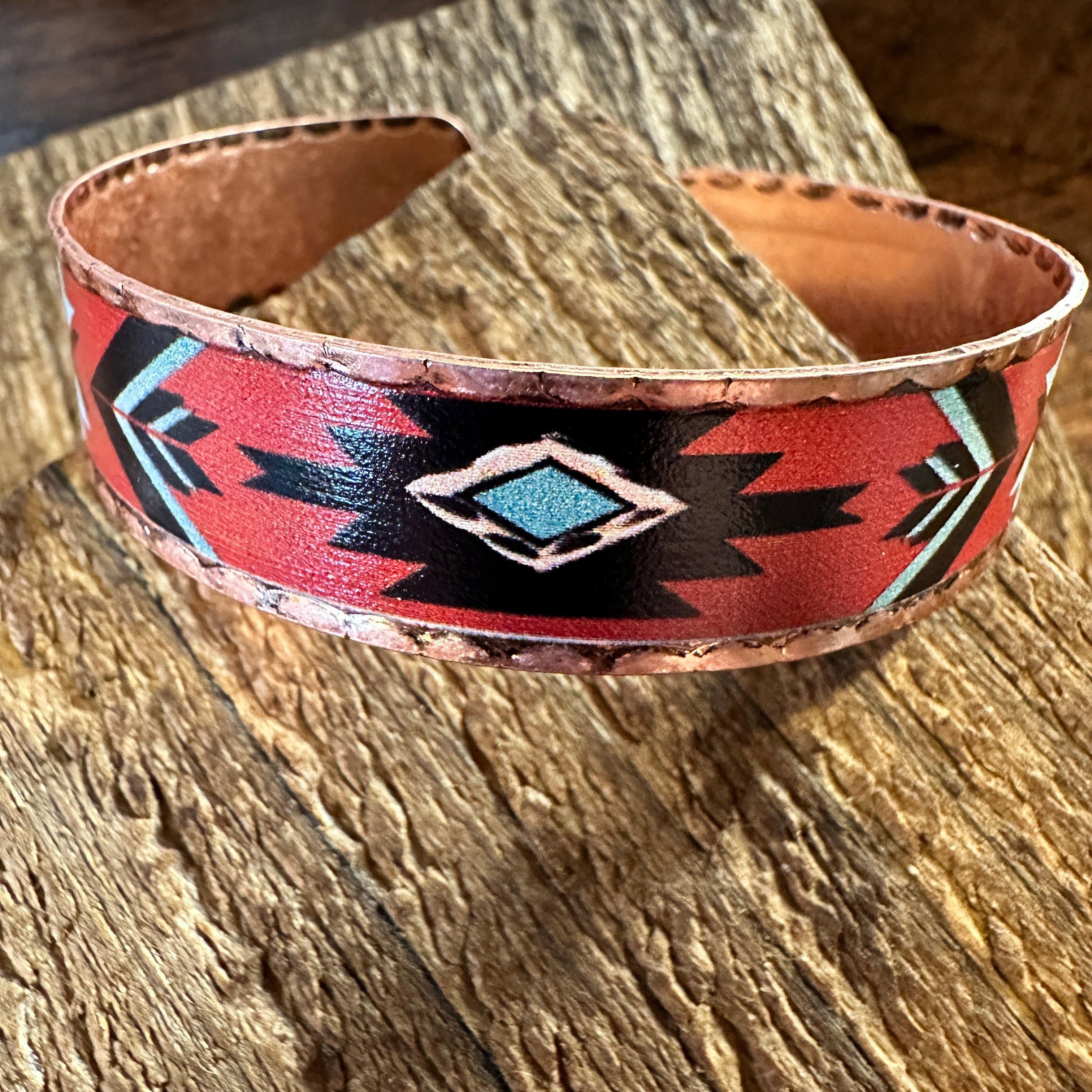 Other Handmade Boho Native American Aztek Copper Narrow Cuff Brace Size ONE SIZE - 1 Thumbnail
