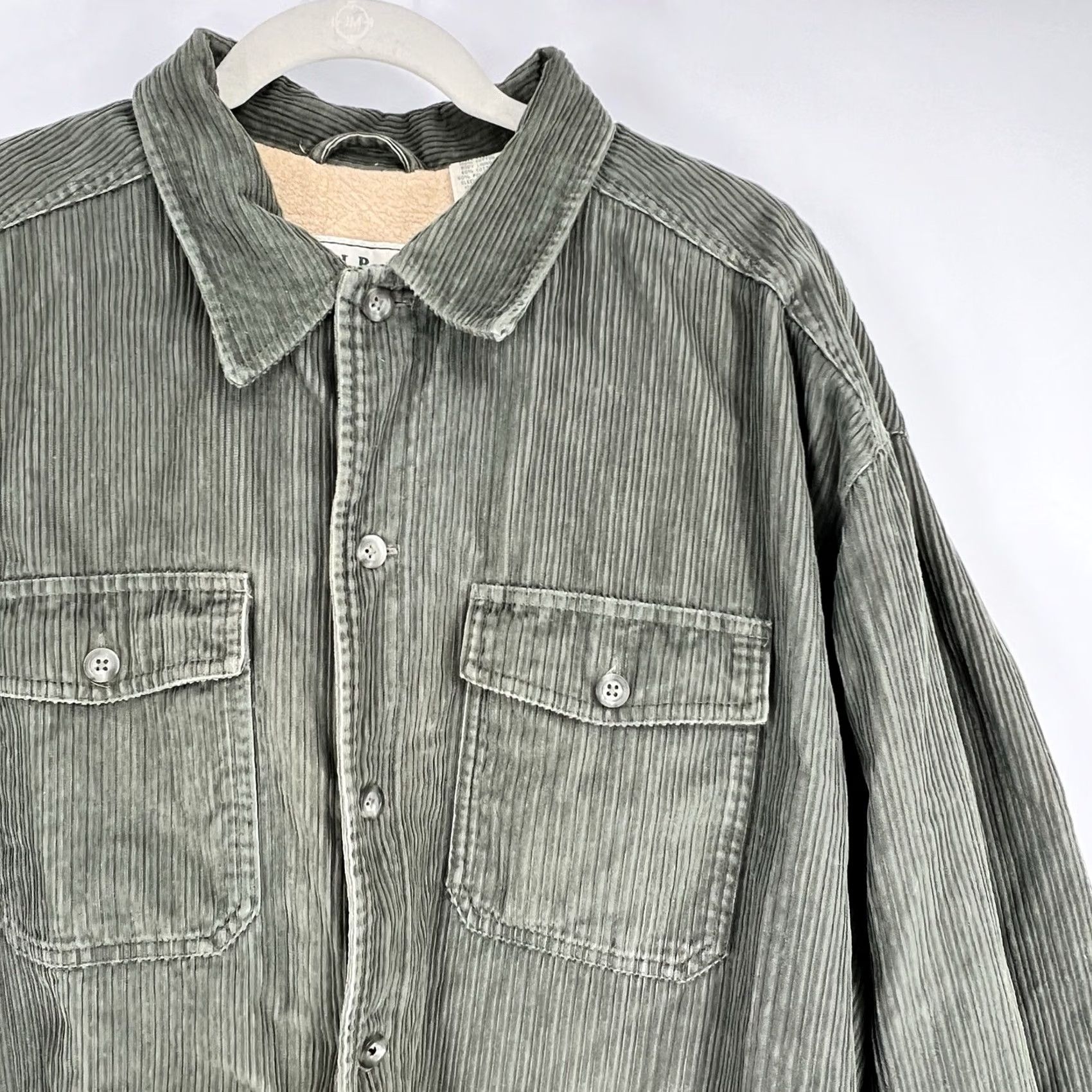 Vintage VINTAGE L.L. Bean Jacket Shirt Corduroy Fleece Lined Sherpa Green XL Mens Size US XL / EU 56 / 4 - 5 Thumbnail