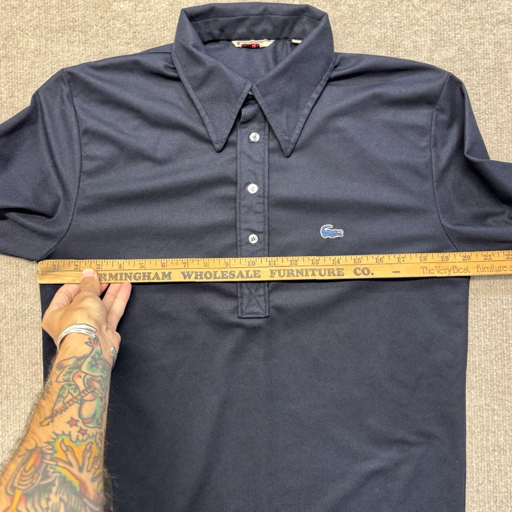 Izod VINTAGE Izod Of London Polo Shirt Mens L 70s Blue Long Sleeve Button Front Size US L / EU 52-54 / 3 - 7 Thumbnail