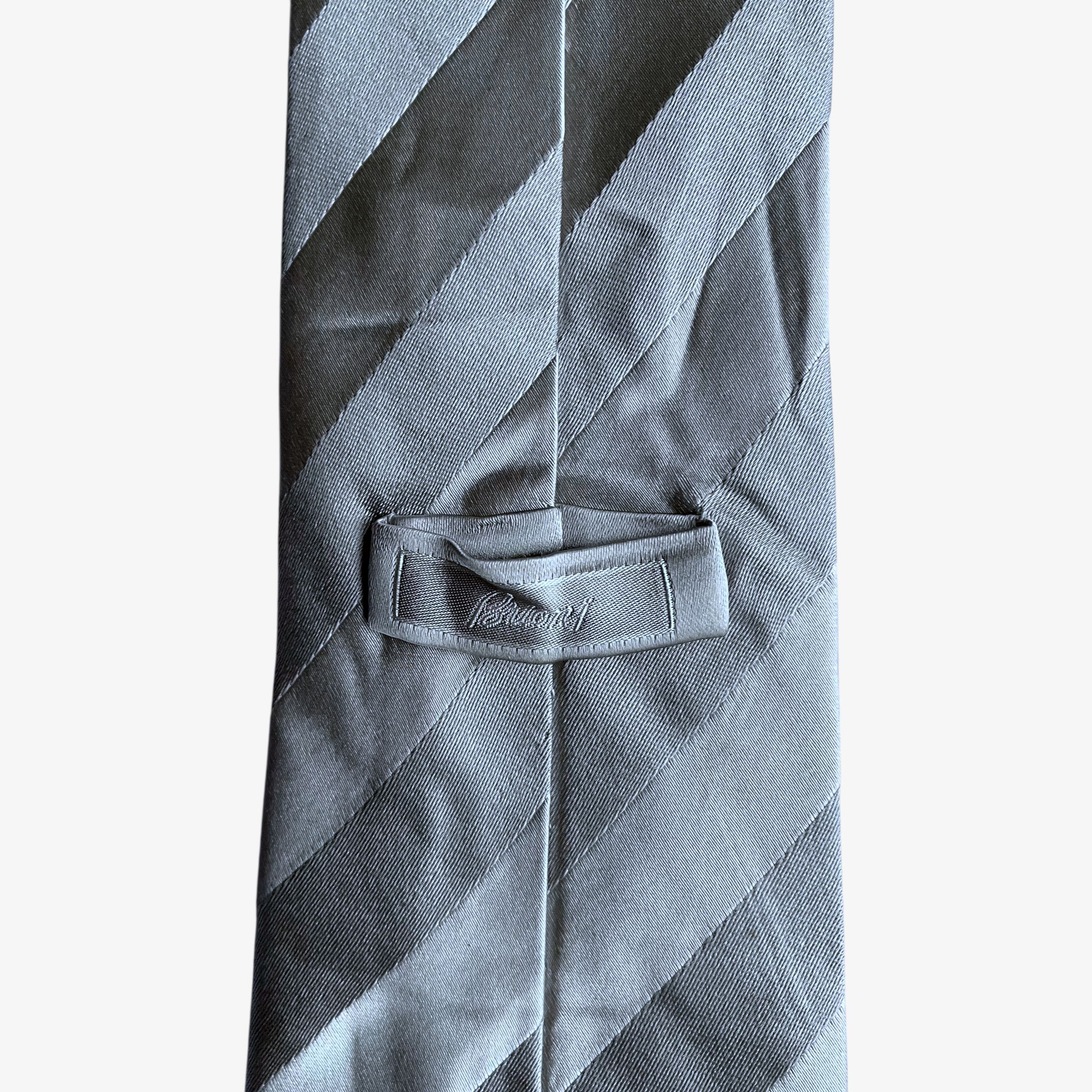 Brioni Vintage 90s Brioni Striped Silver Silk Tie Size ONE SIZE - 2 Thumbnail