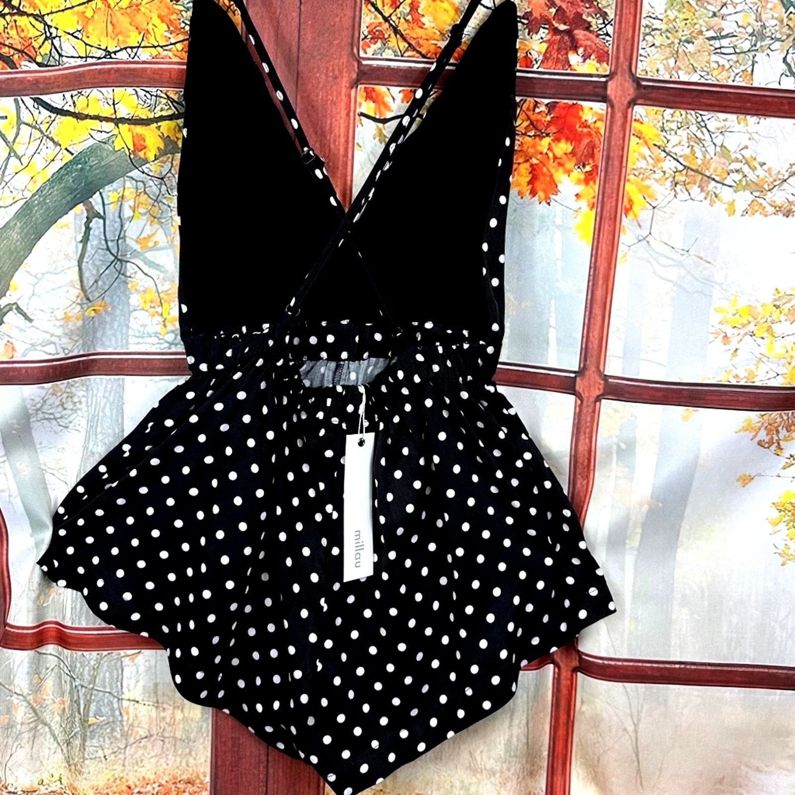 Other Open Back Millau Polka Dot Romper - Black/White - size S Size 27" / US 4 / IT 40 - 9 Thumbnail